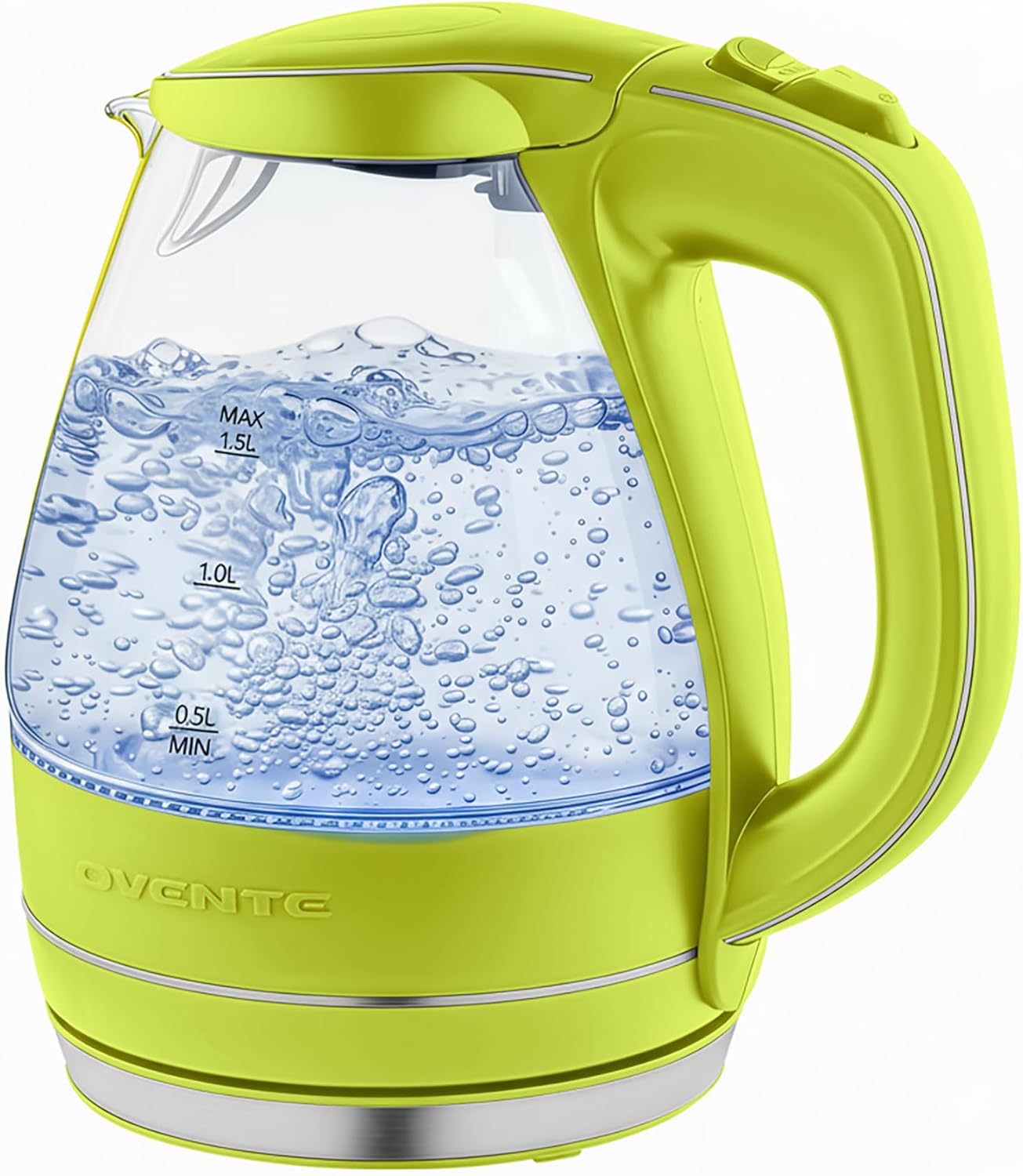 OVENTE 1.5L Glass Electric Kettle Water Boiler, Green KG83G