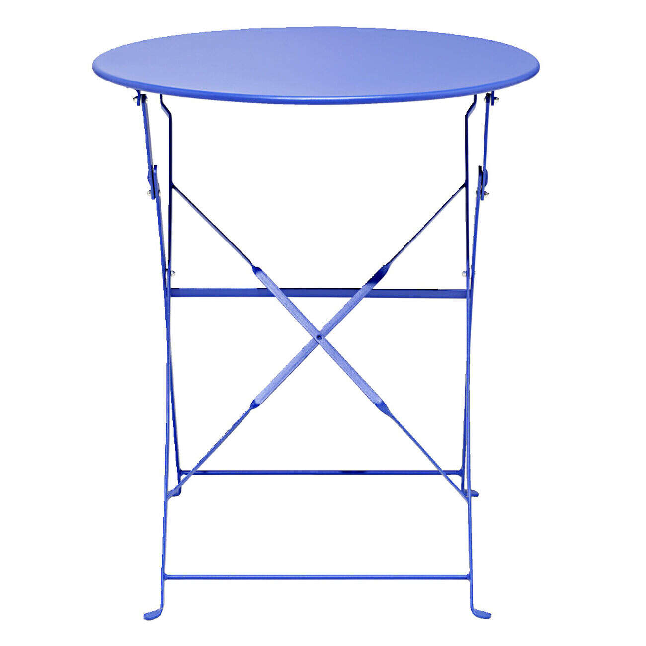 Table de jardin ronde Rio pliante acier bleu Ø60xH70cm