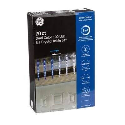 GE Color Choice 20-Count Multi-function Color Changing Mini LED Plug-In Christmas Icicle Lights | 89153LO