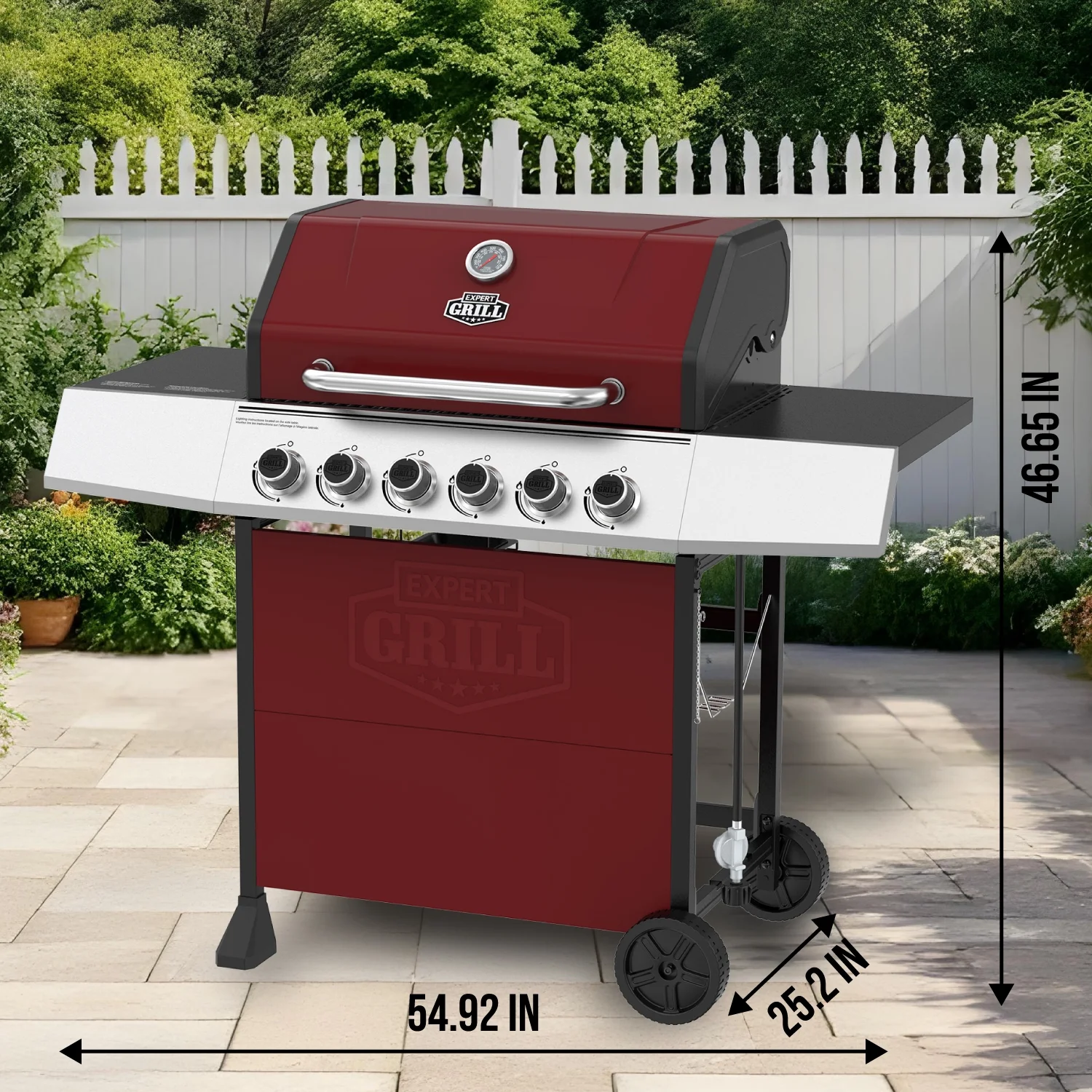 Expert Grill 5 Burner Propane Gas Grill with Side Burner