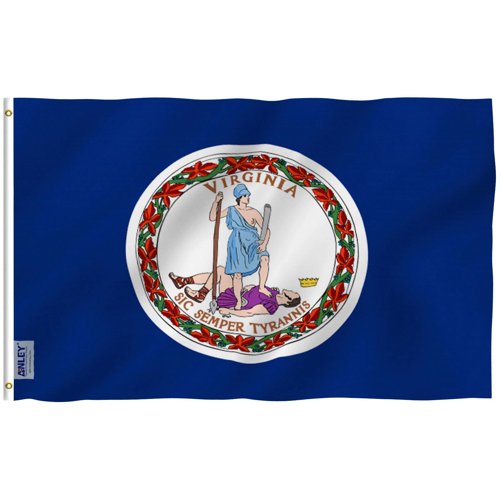 Anley Fly Breeze 5-ft W x 3-ft H State Virginia State Flag