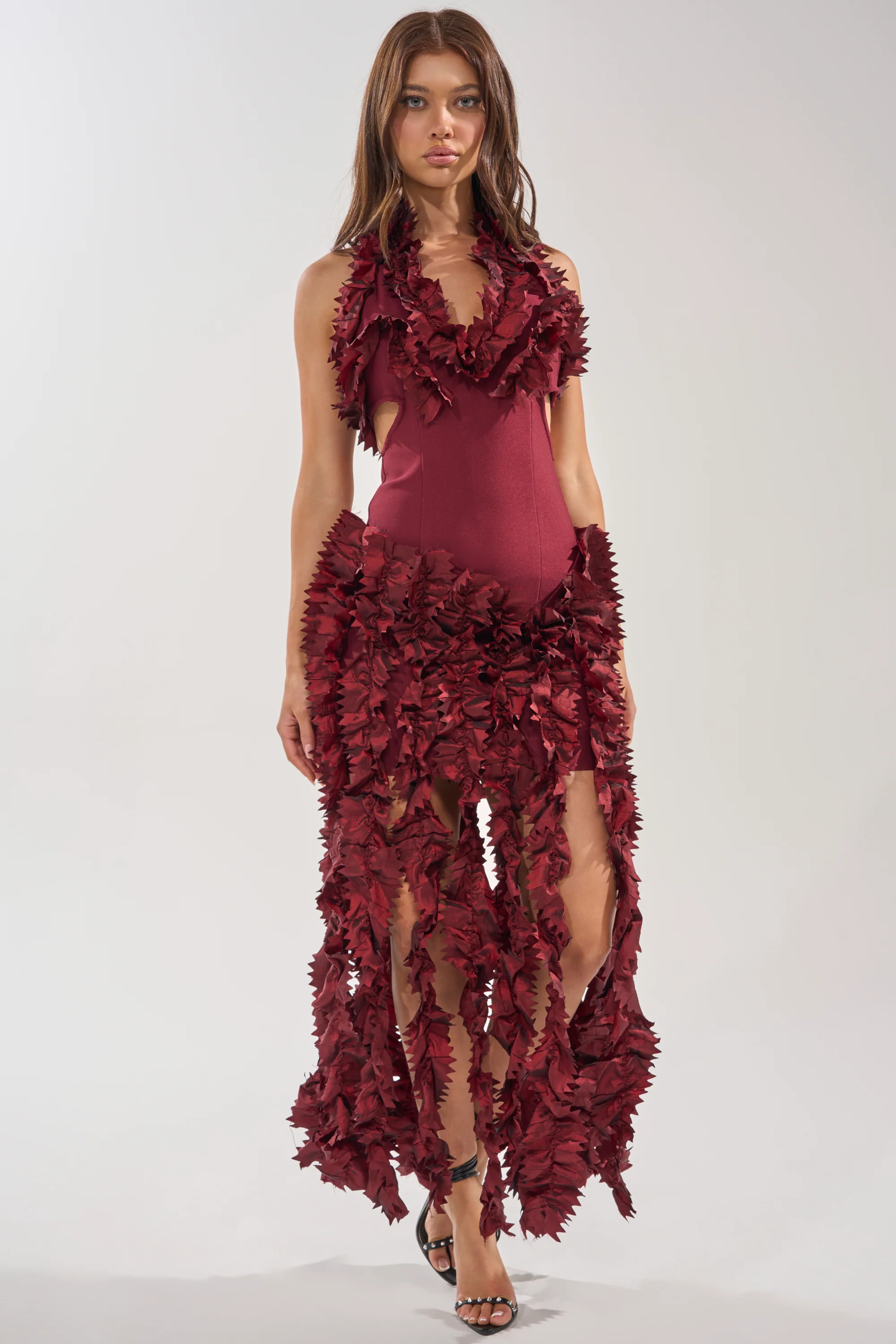 BEST DRESSED FLOCKED MAXI DRESS - Akira Store