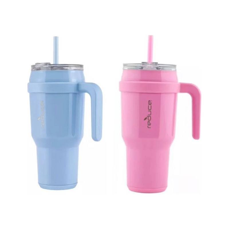 Reduce Vacuum Insulated Stainless Steel Cold1 40 fl oz. Tumbler Mug with 3 Way Lid, Straw, & Handle - Peony Opaque Gloss, Size: One Size