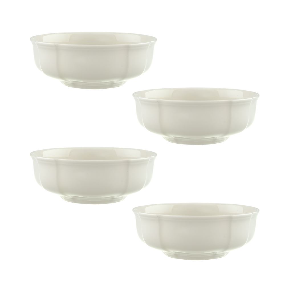Manoir Appetizer/ Dessert Bowl - White, Premium Porcelain