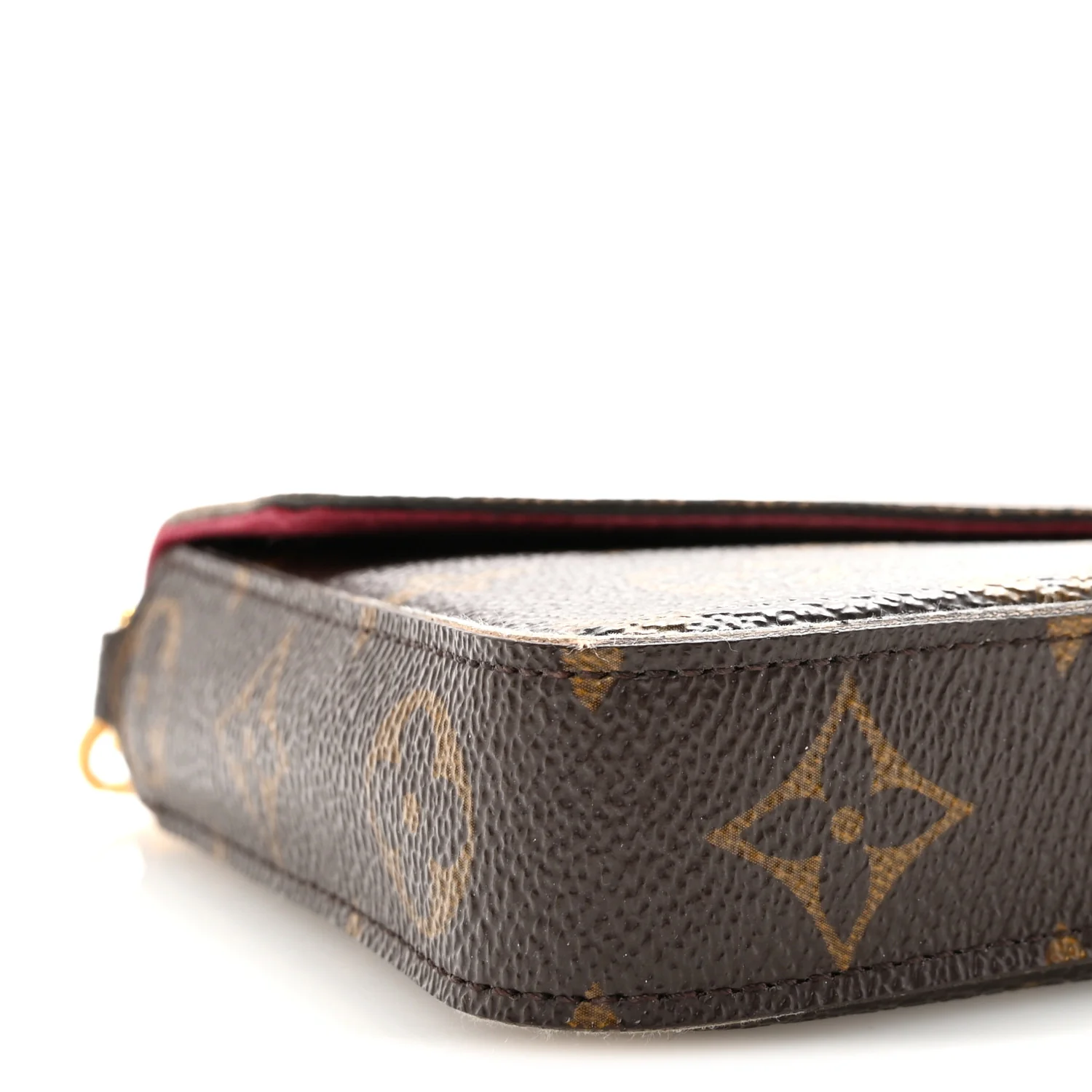 Monogram Pochette Felicie Chain Wallet Fuchsia