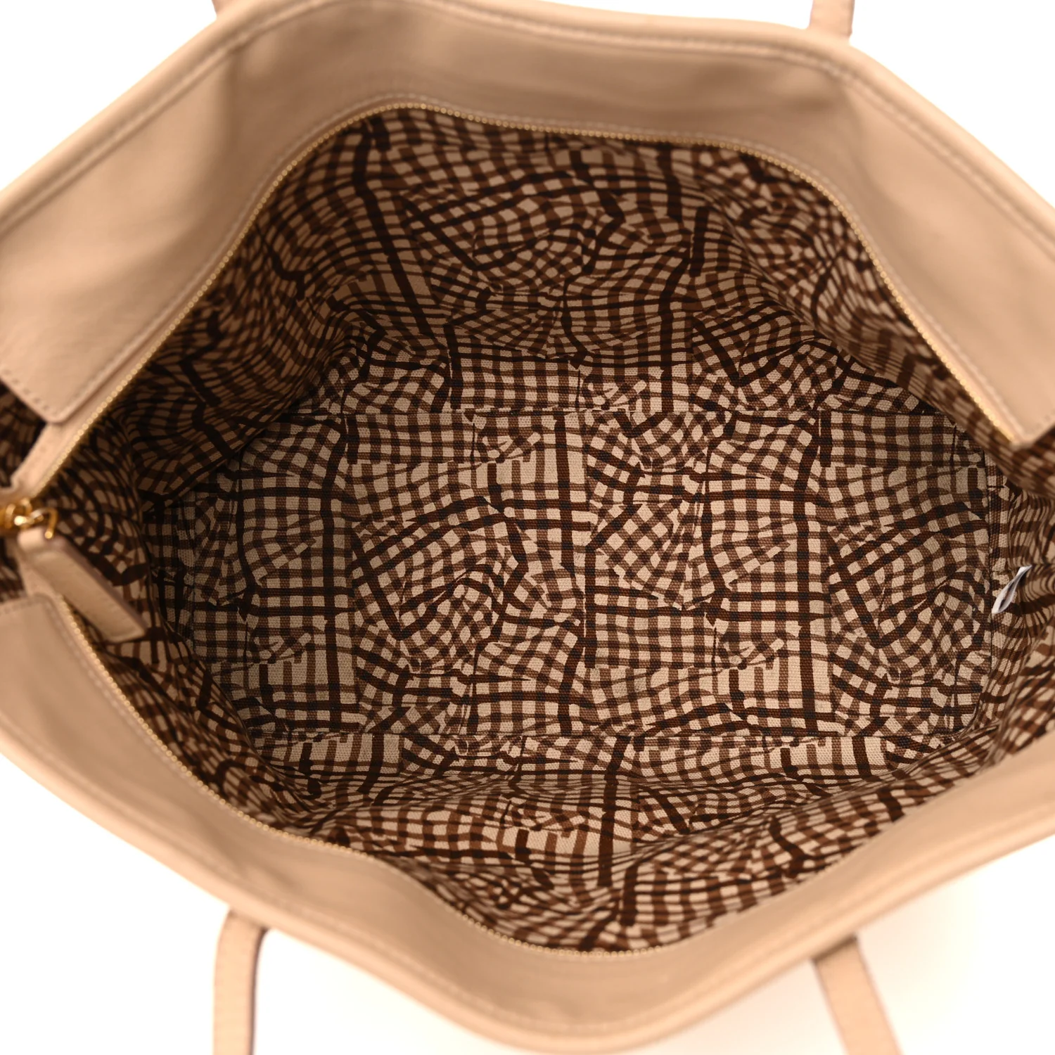Visetos Medium Top Zip Shopper Tote Beige