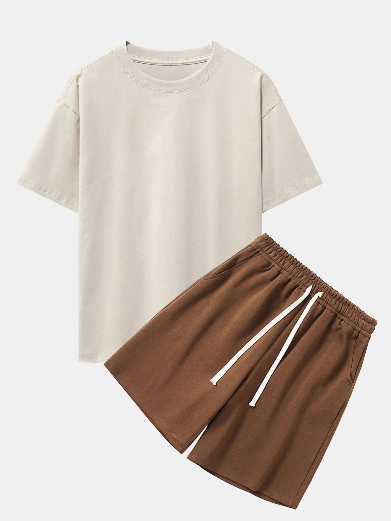 T-shirt oversize à épaules tombantes et short en jersey épais