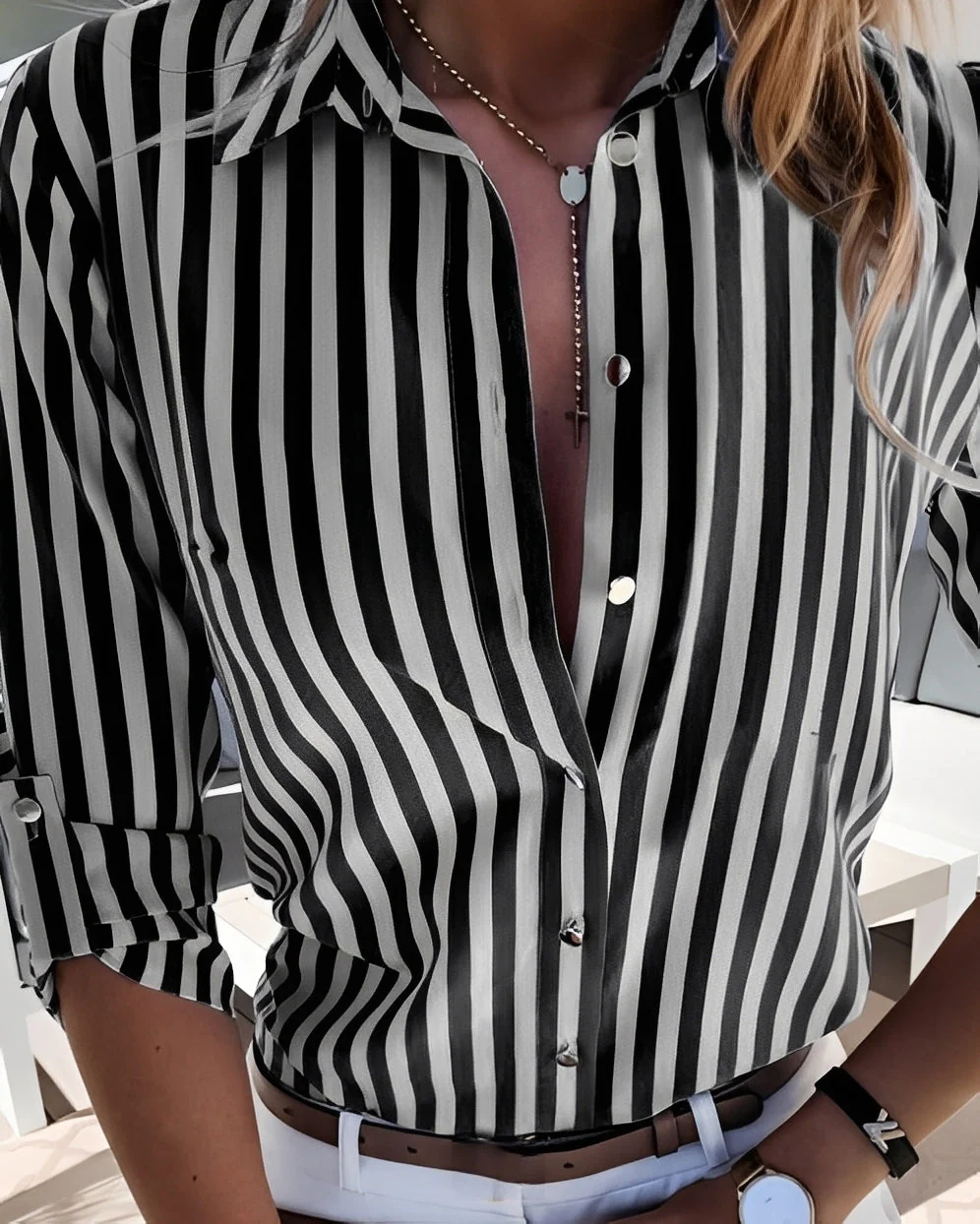 Rosie - Blouse rayée rétro