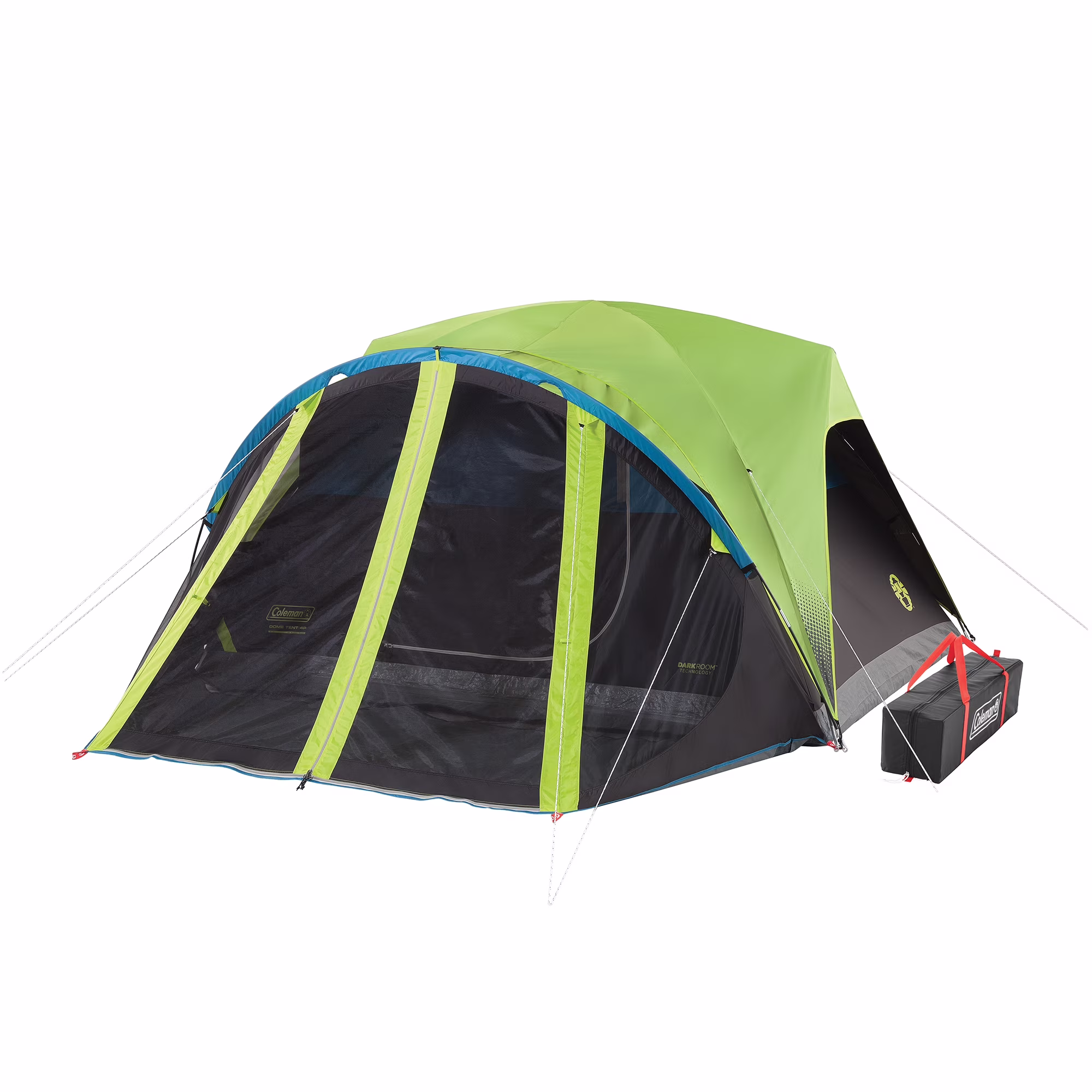 ® 4 Person Carlsbad™ Dark Room™ Dome Camping Tent with Screen Room, 2 Rooms, Green(4 Person)