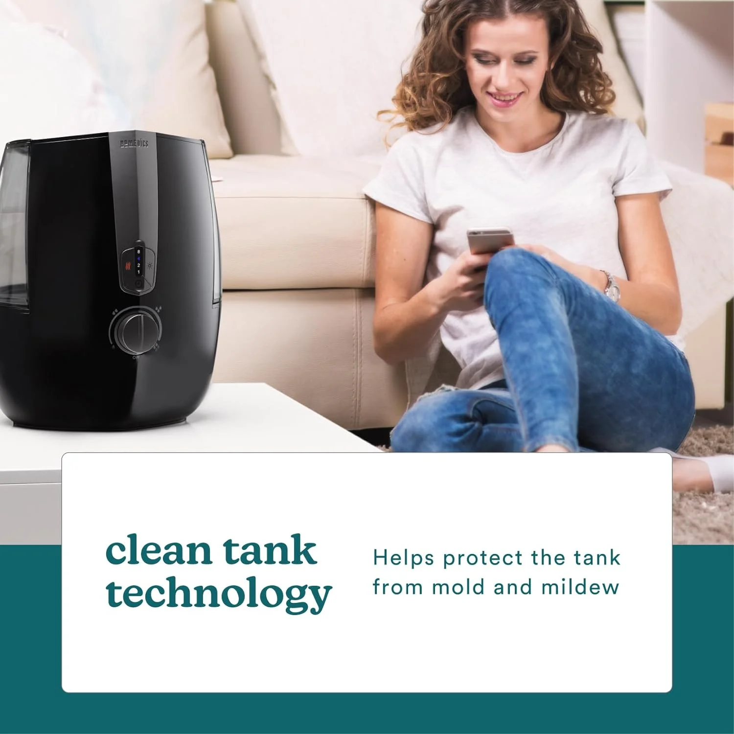 TotalComfort Plus Ultrasonic Air Humidifier, 5.3L Water Tank with Warm and Cool Mist for Home, Office, Nursery, Dorm, Night-Light with Auto Shutoff - Image 7