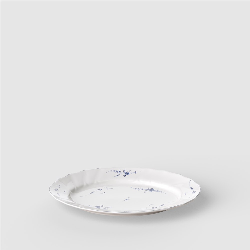 Vieux Luxembourg Serving Platter - White, 13.9'' x 10.4'', Premium Porcelain