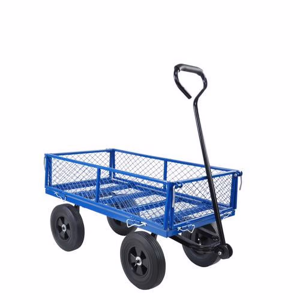 UBesGoo Garden Wagon Tool Cart Wagon Heavy-Duty Beach Lawn Yard Landscape Blue