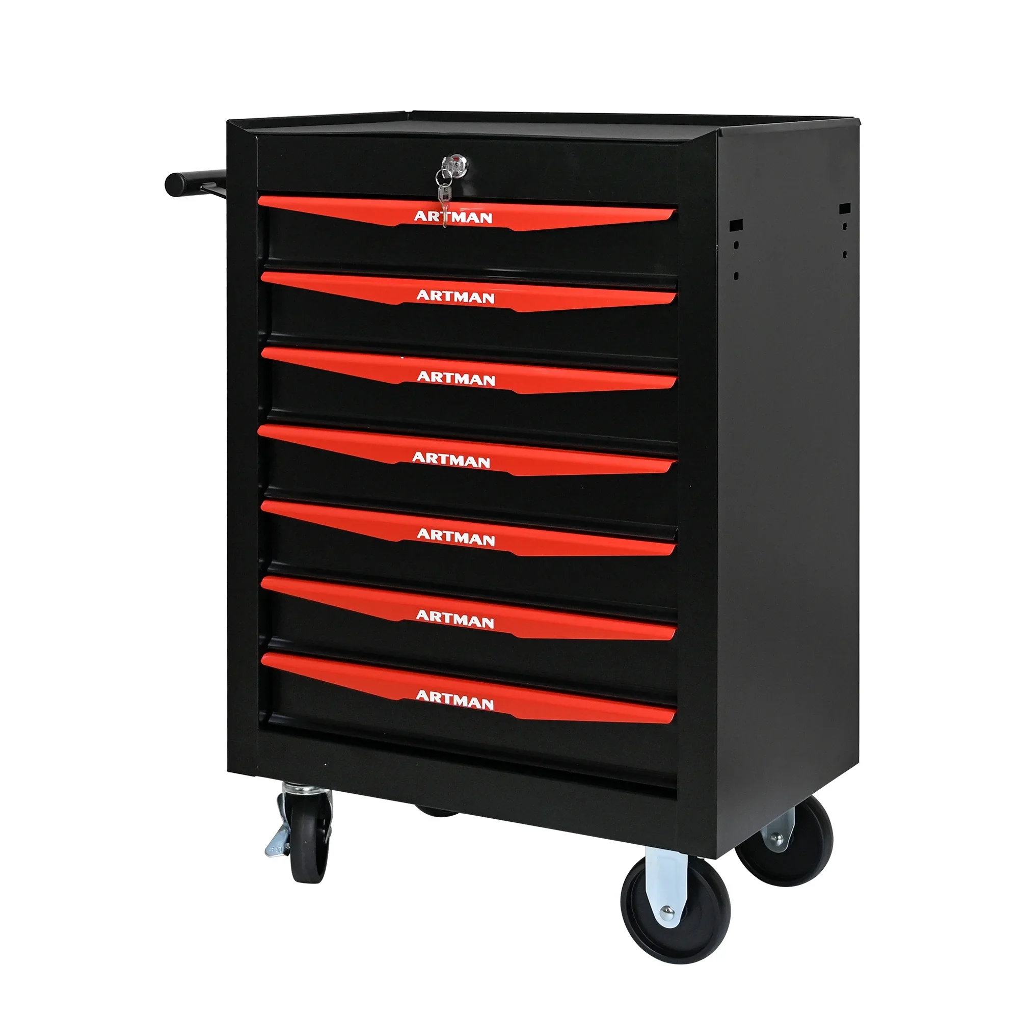 Witaxima 20 7-Drawer Rolling Metal Tool Chest, Black & Red
