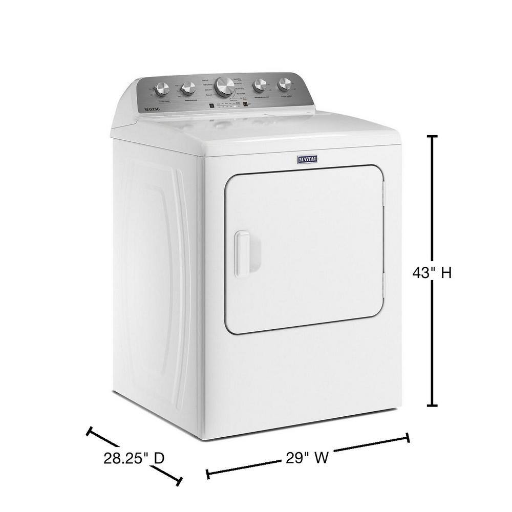 Sécheuse à gaz ventilée Maytag 7 pi³ (198 L) blanche MGD4500MW