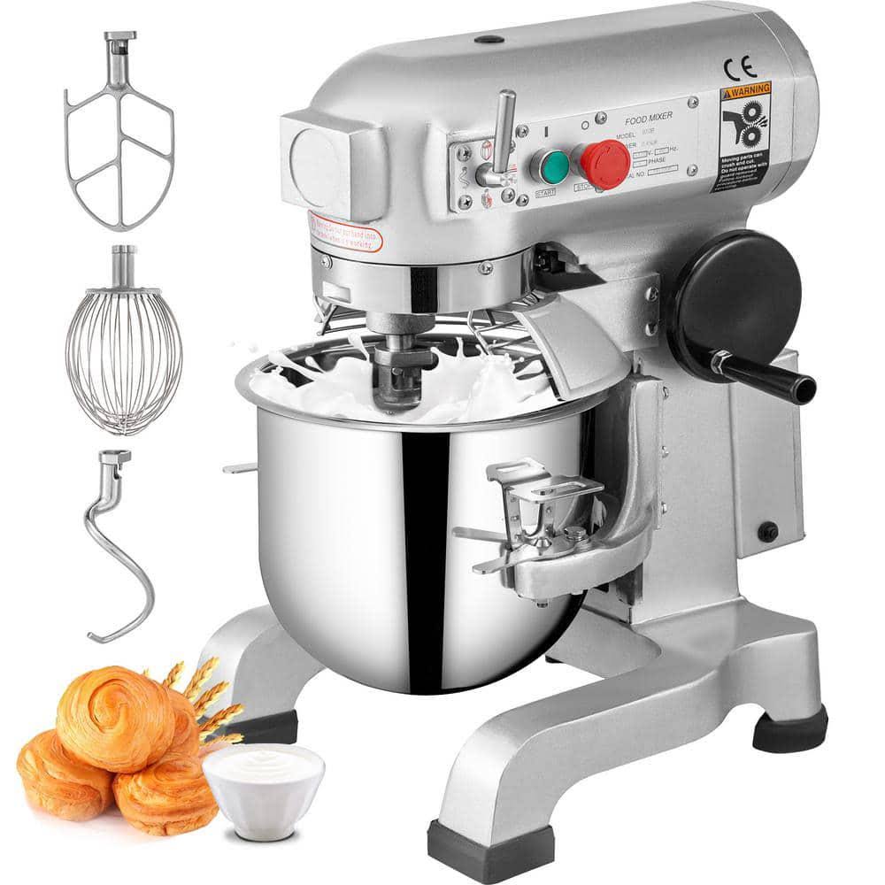 VEVOR 15 Qt. Commercial Food Mixer 3 Speeds Adjustable Spiral Mixer with Stainless Steel Bowl for Schools Bakeries