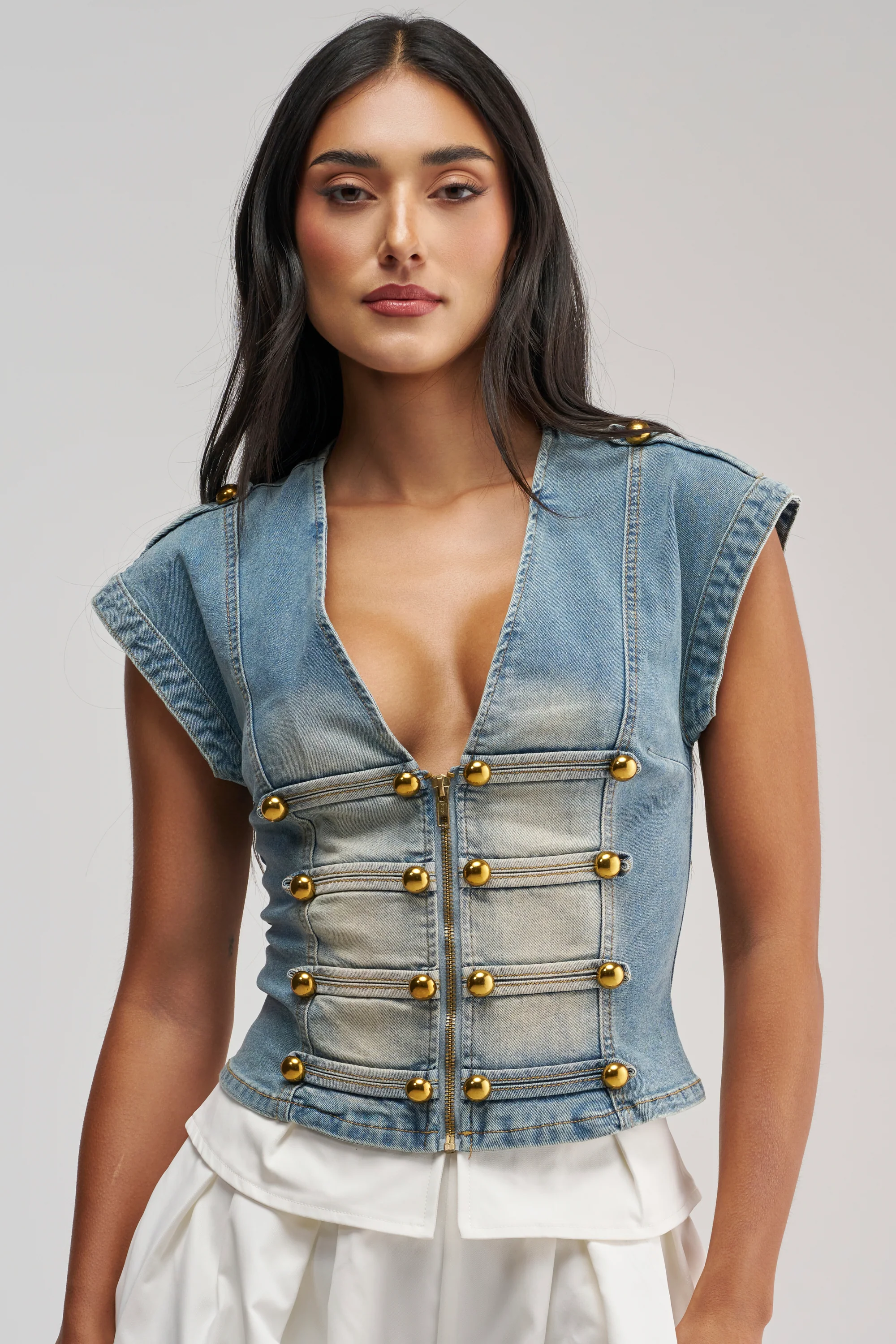 NEVER LOSE ME DENIM TOP - Akira Store