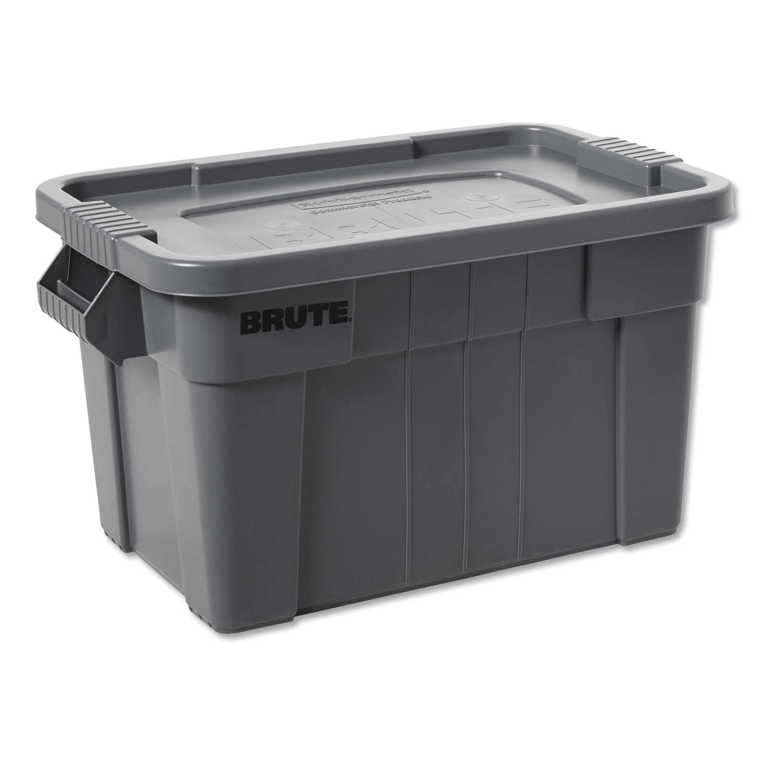 Rubbermaid Commercial Brute Storage Tote with Lid, Gray