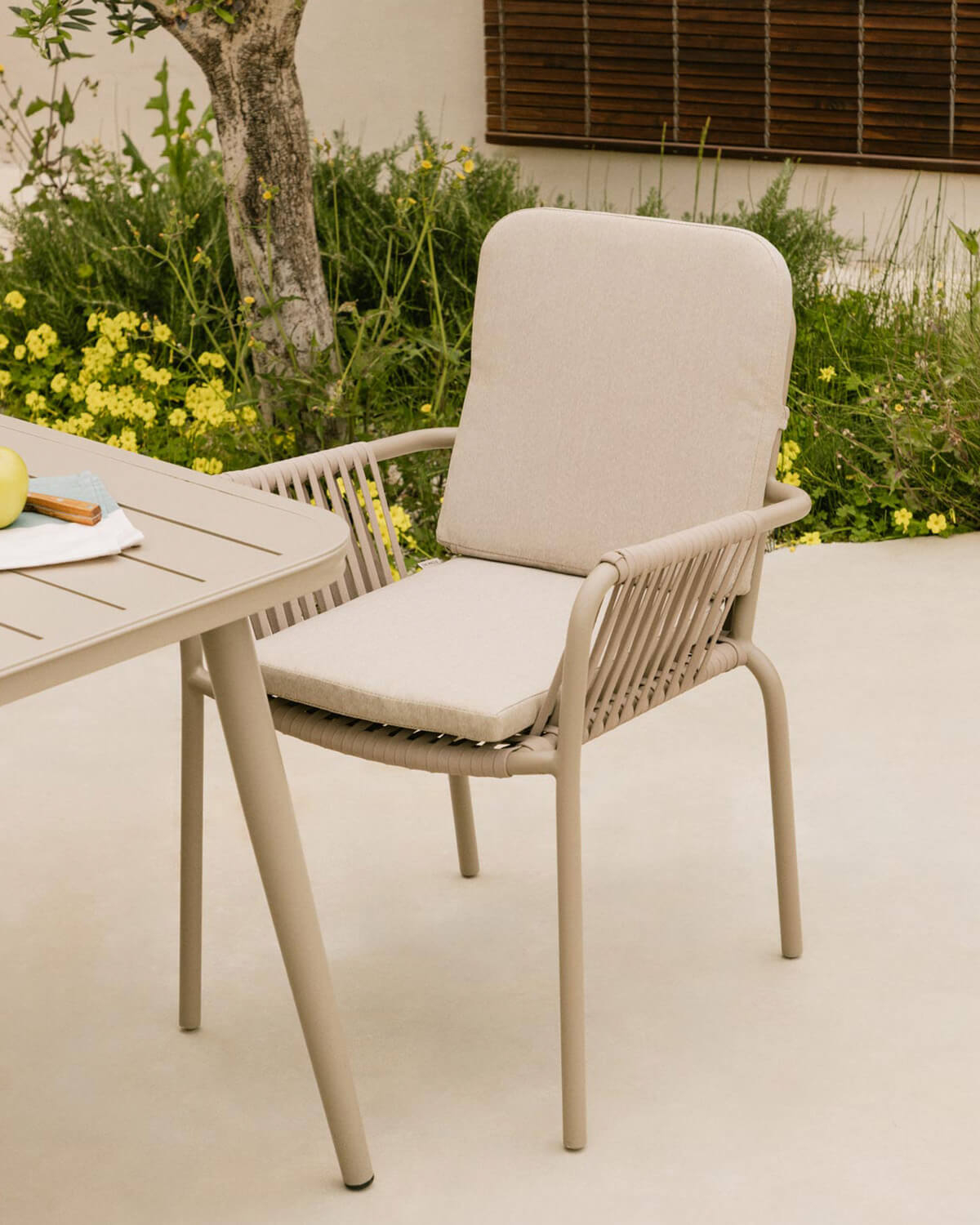 Drian - Pack 2 Sillas de Exterior con Reposabrazos de Aluminio y Cuerda Drian