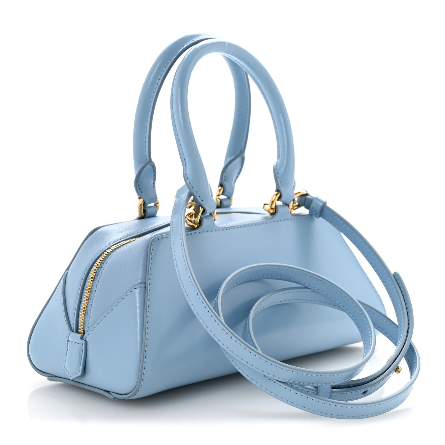 Box Calfskin East West Mini Antigona Light Blue