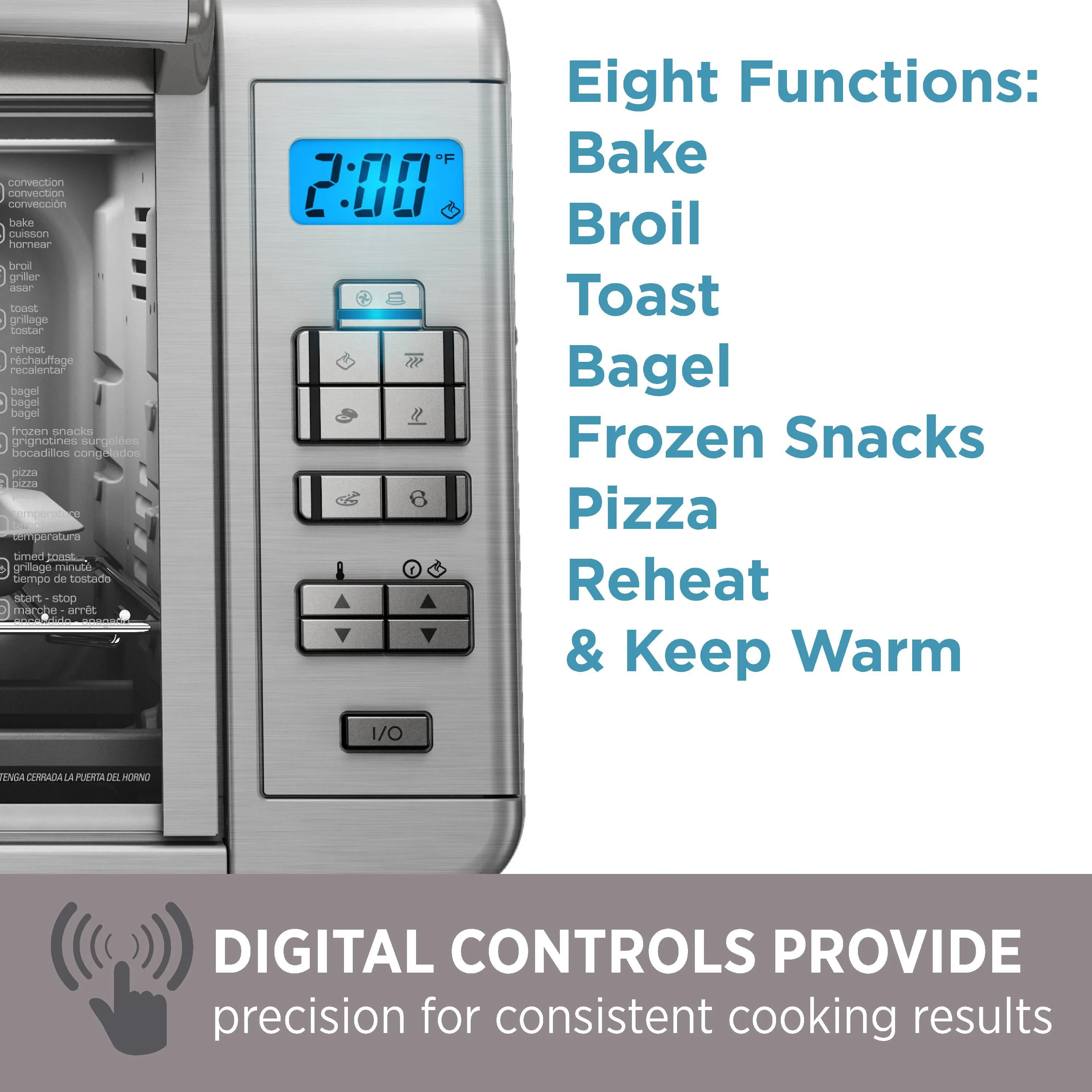 BLACK+DECKER 6 - Slice Digital Convection Toaster Oven, Stainless Steel, TO3280SSD