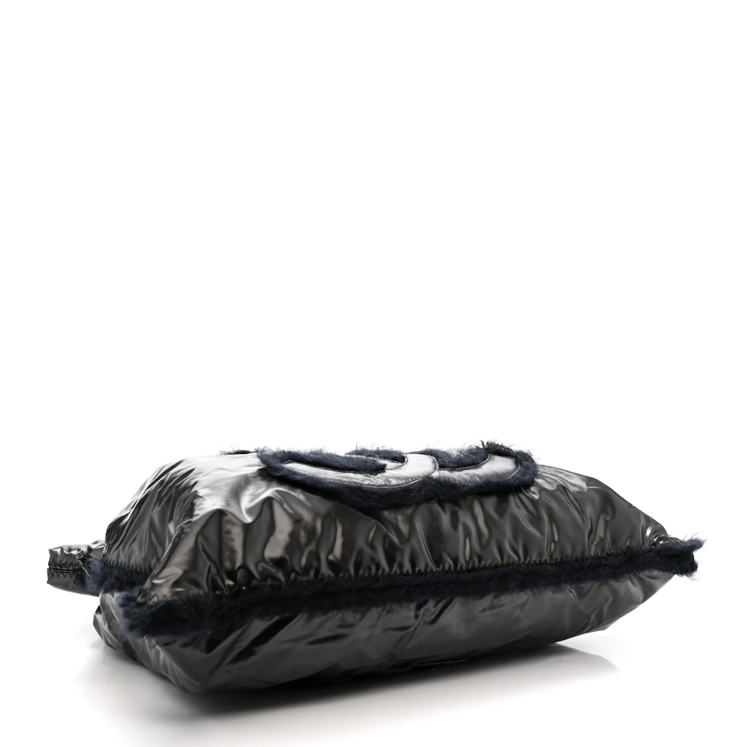Vinyl Mohair Trimmed CC Bonbons Tote Black