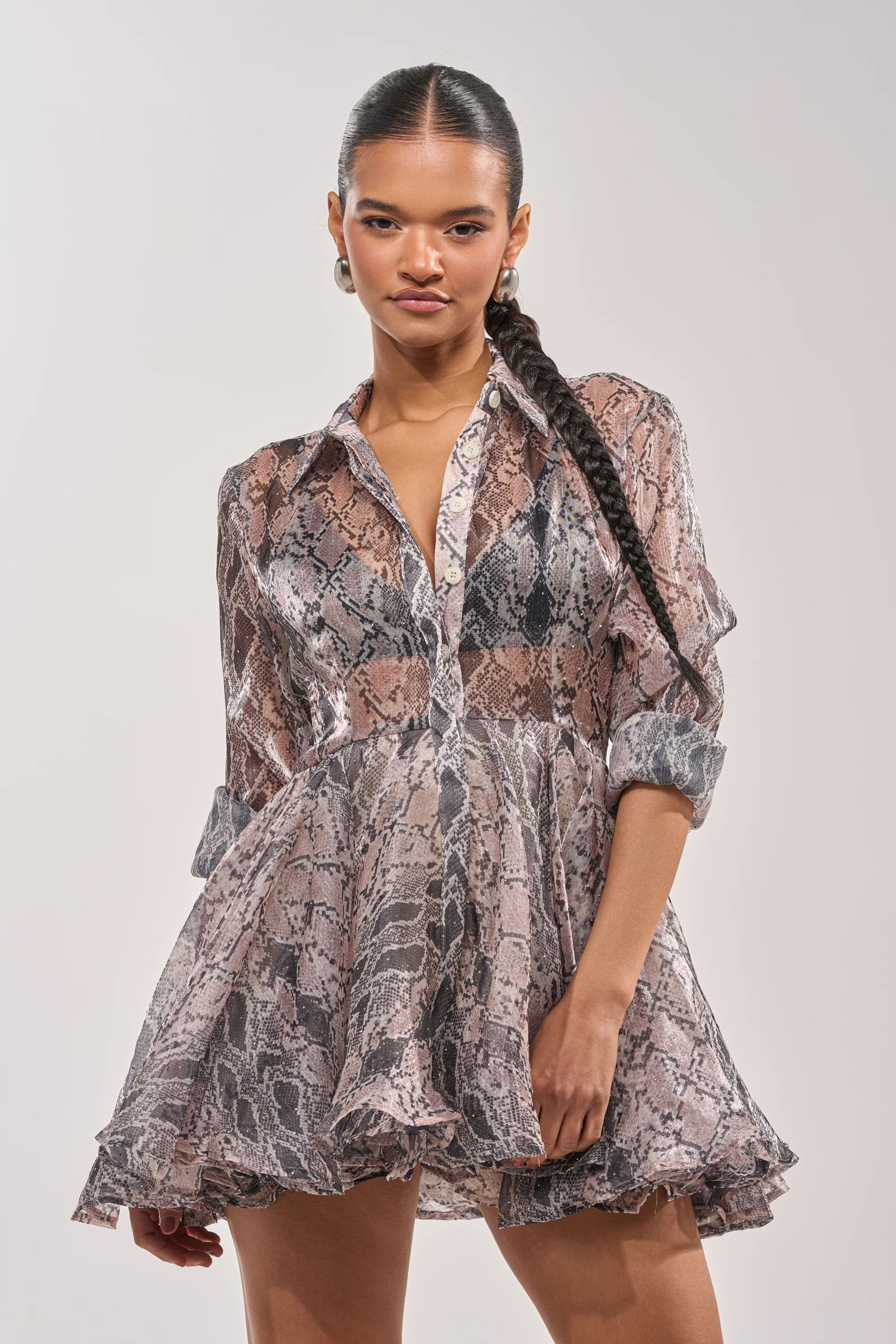 WILD RHYTHM SNAKE PRINT MINI DRESS - Akira Store