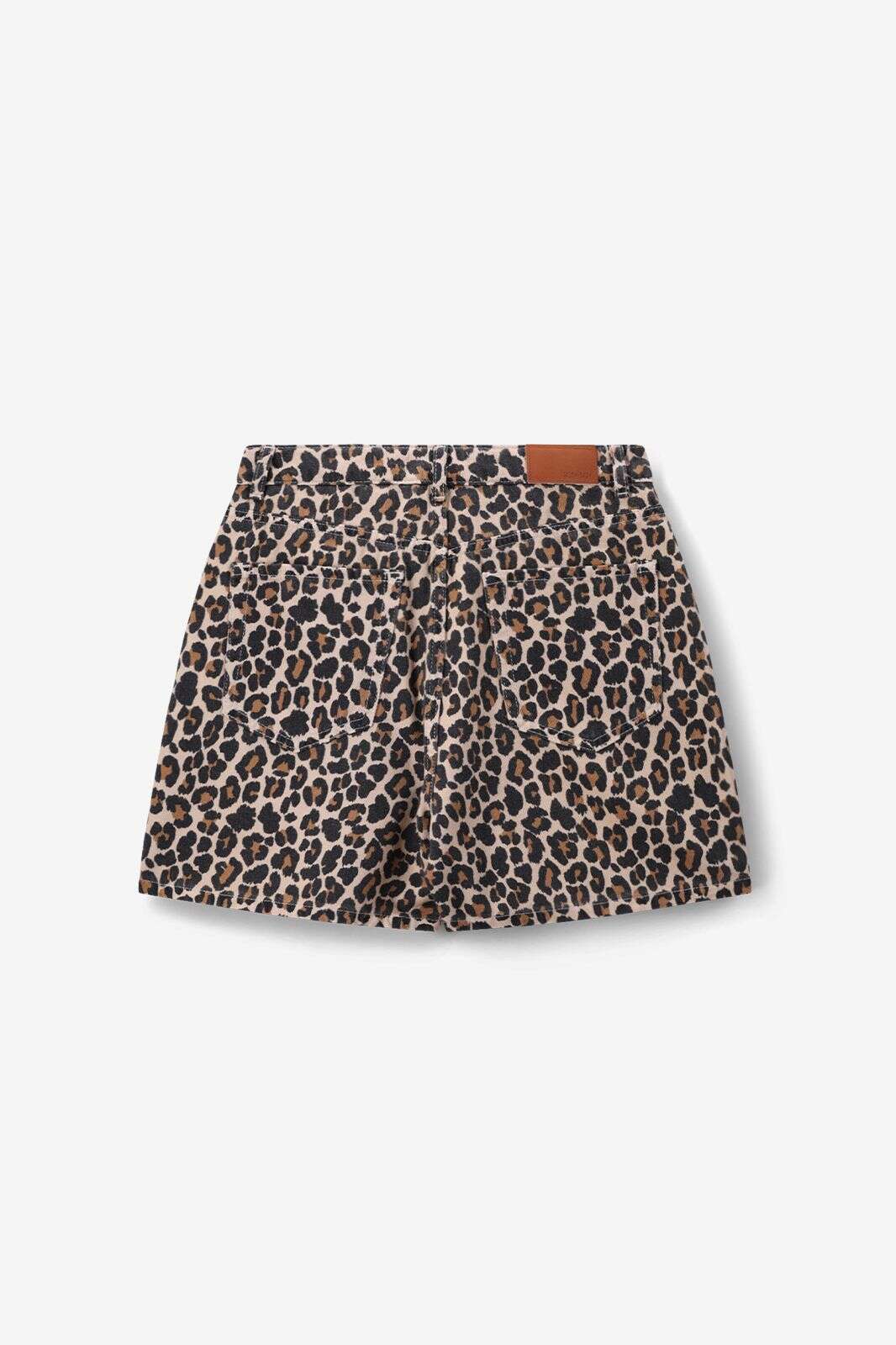 Bruine short met leopard print
