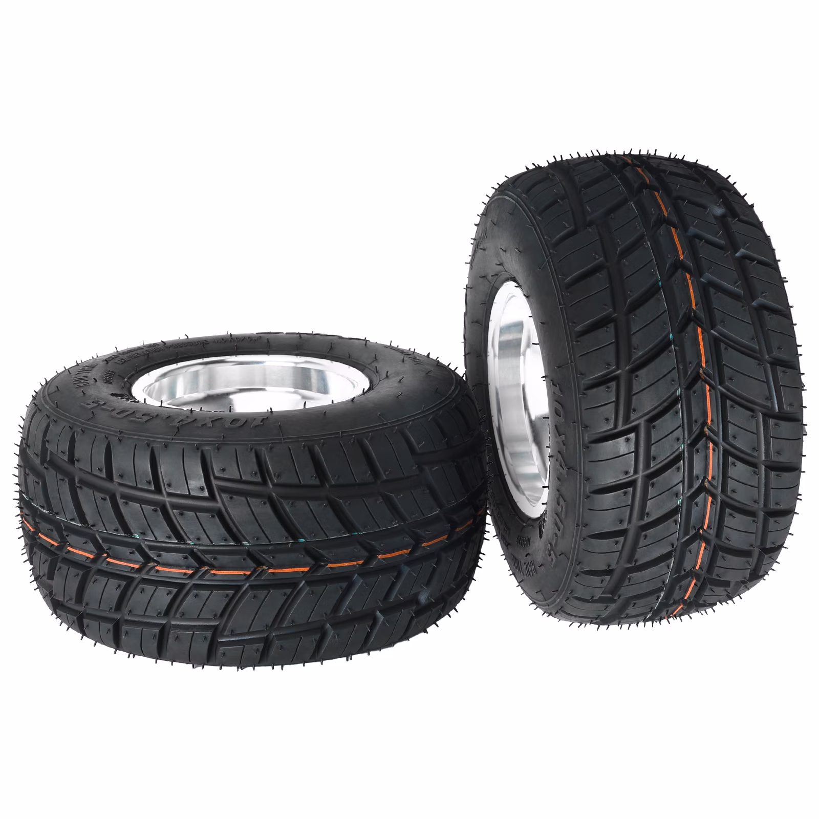 High Performace Go Kart Tire and Rim, 10x4.50 - 5 Go Kart Front Wheel and Tire Fit Bolt Pattern 48mm W/ 3 Holes for Go Kart Drift Trike Buggy Racing Cart, Non - Slip Tread, Aluminum Alloy Rim (2)