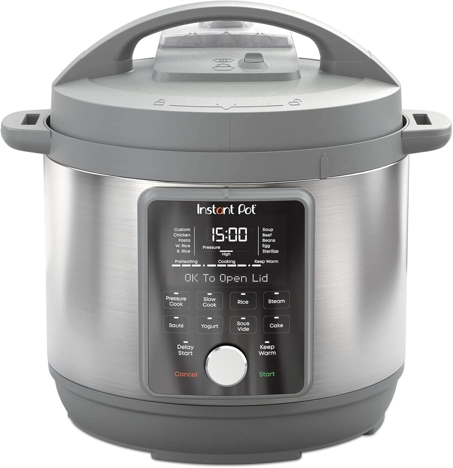 Instant Pot 8 pintes (8 litres) - Autocuiseur électrique 9 en 1 silencieux avec mijoteuse à riz et cuiseur vapeur