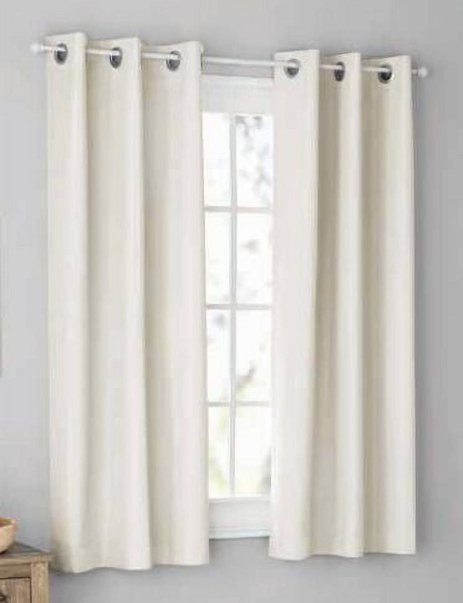 Mainstays Blackout Grommeted Curtain Panel Pair, Set of 2, White, 37 inch x 63 inch, Size: 37 x 63