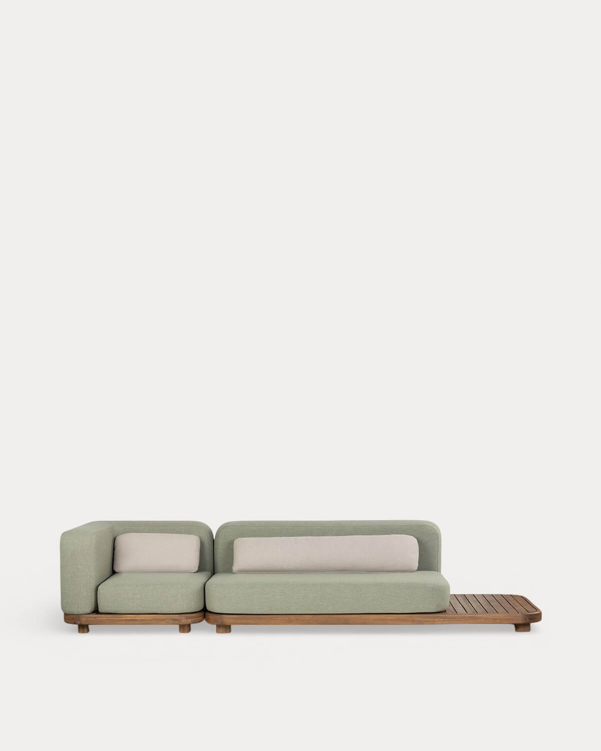 Redik - Sofá Modular de Jardín 2 Piezas Módulo Sofá y Módulo Esquinero de Madera de Acacia y Tela Redik