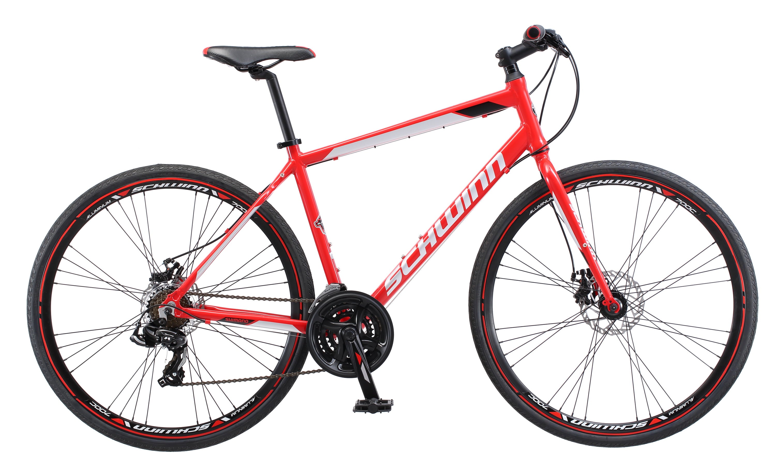 Kempo Hybrid Bike. 700c Wheels. 21 Speeds. Mens Frame. Red