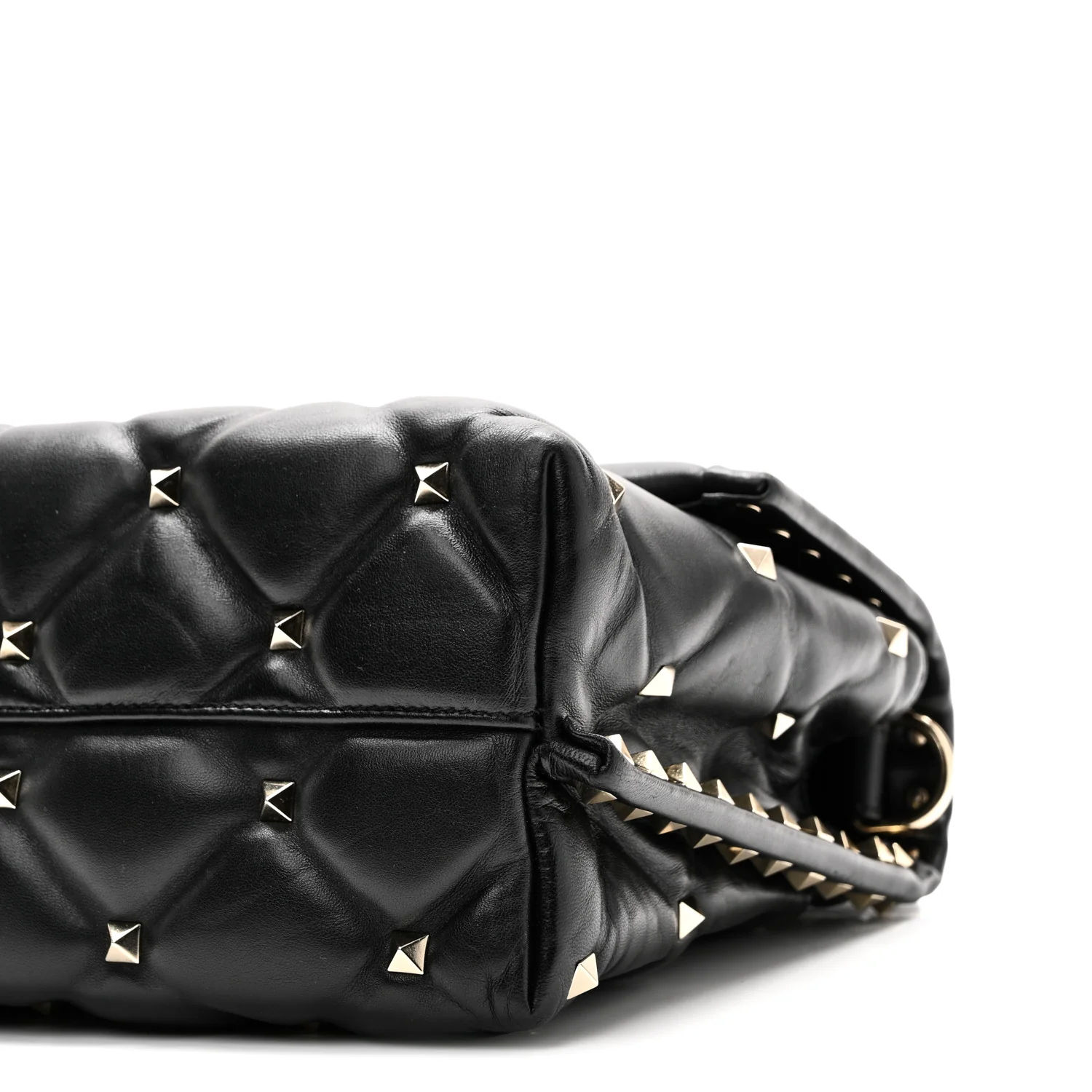 Lambskin VLTN Print Candystud Top Handle Bag Black