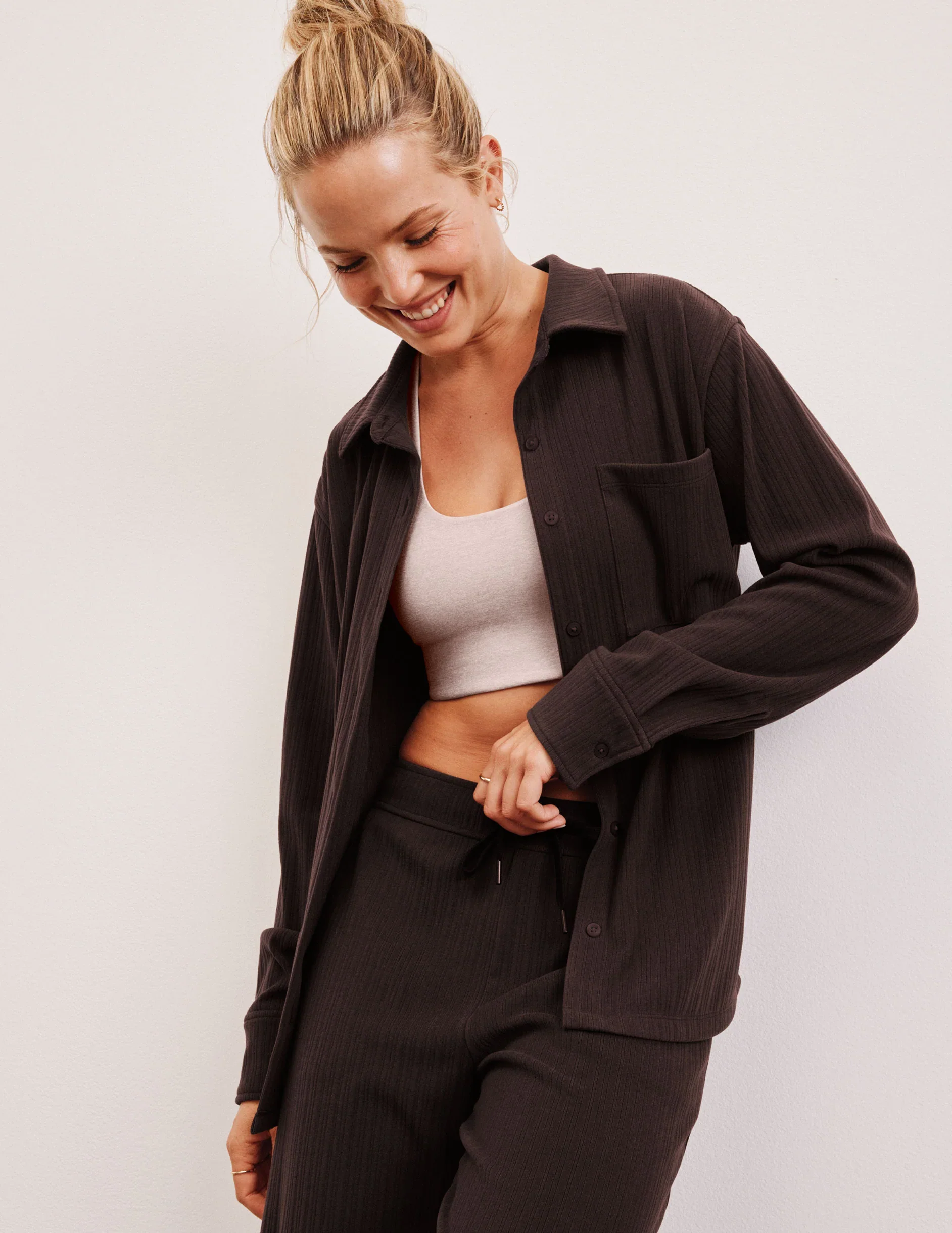 Breathe Easy Ribbed Front Shirt