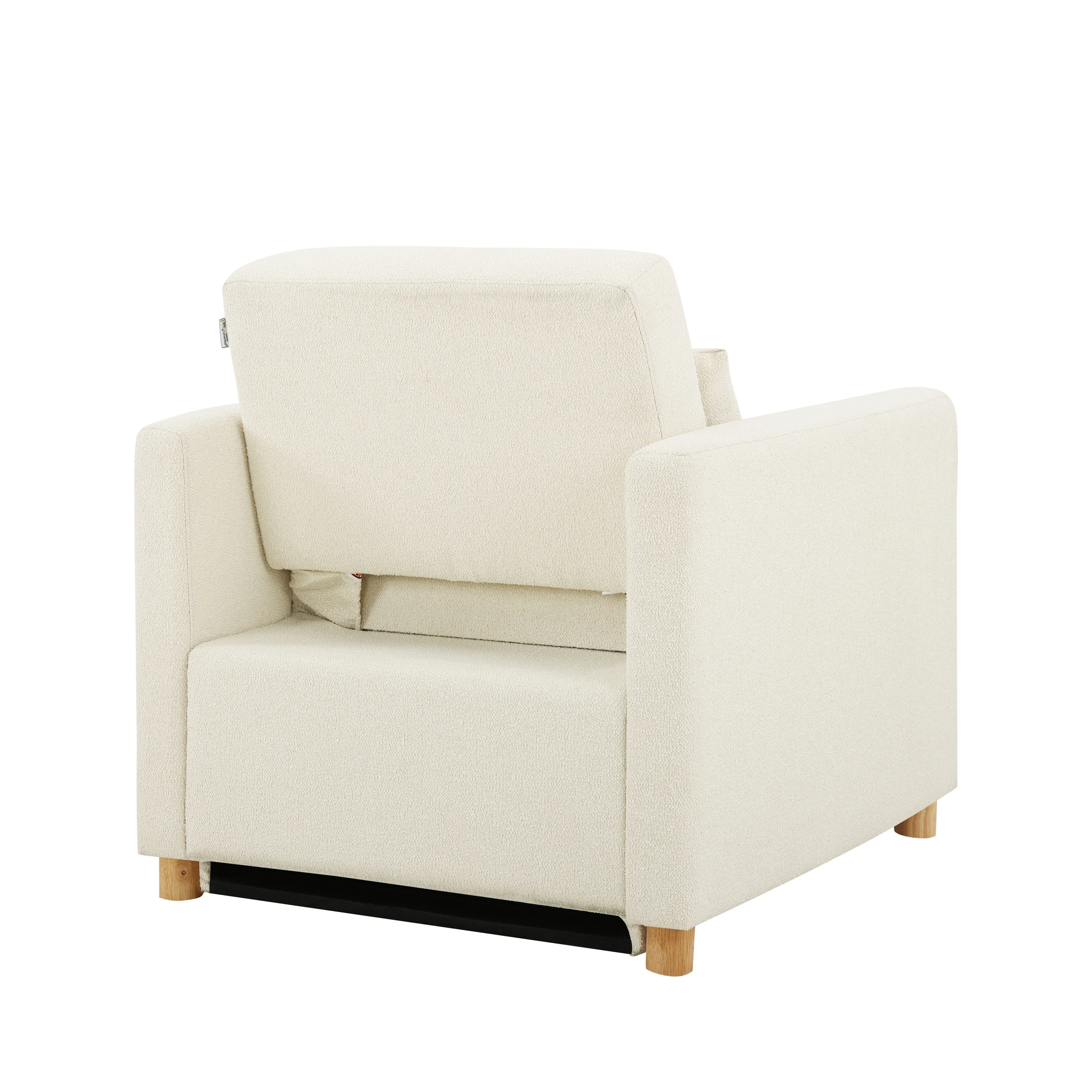Carly Scandinavian Style Convertible Chair, Ivory Fabric(Ivory) - Image 8
