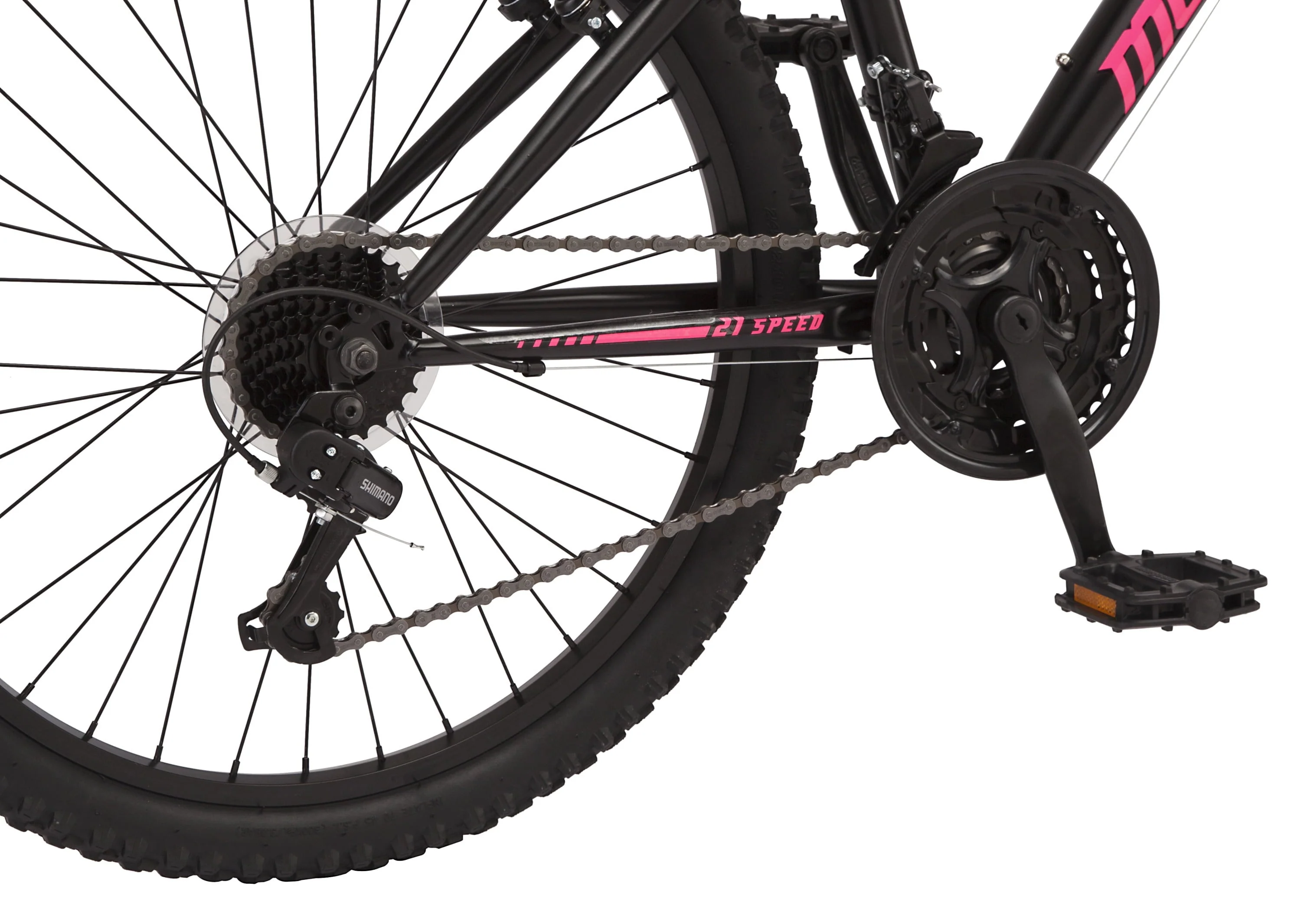 Mongoose 24 - In. Excursion Unisex Mountain Bike, Black, 21 Speeds