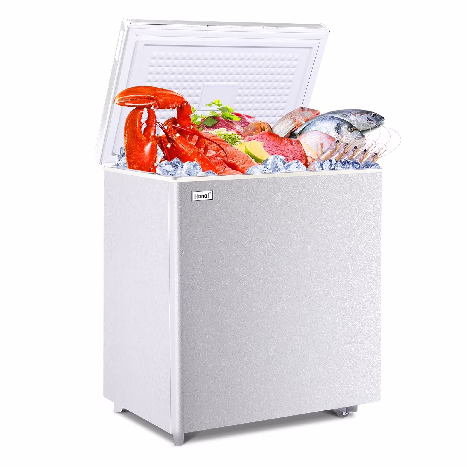 5.0 Cubic Chest Freezer Compact Deep Freezer with Top Open Door and Removable Storage Basket, 7 Gears Temperature Control, Energy Saving, for Office Dorm or Apartment