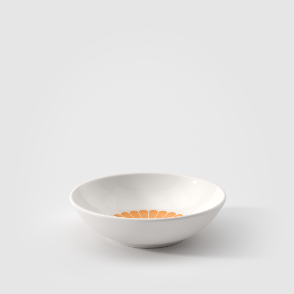 Fleur Appetizer/ Dessert Bowl - Yellow, 3.8 oz, Premium Porcelain