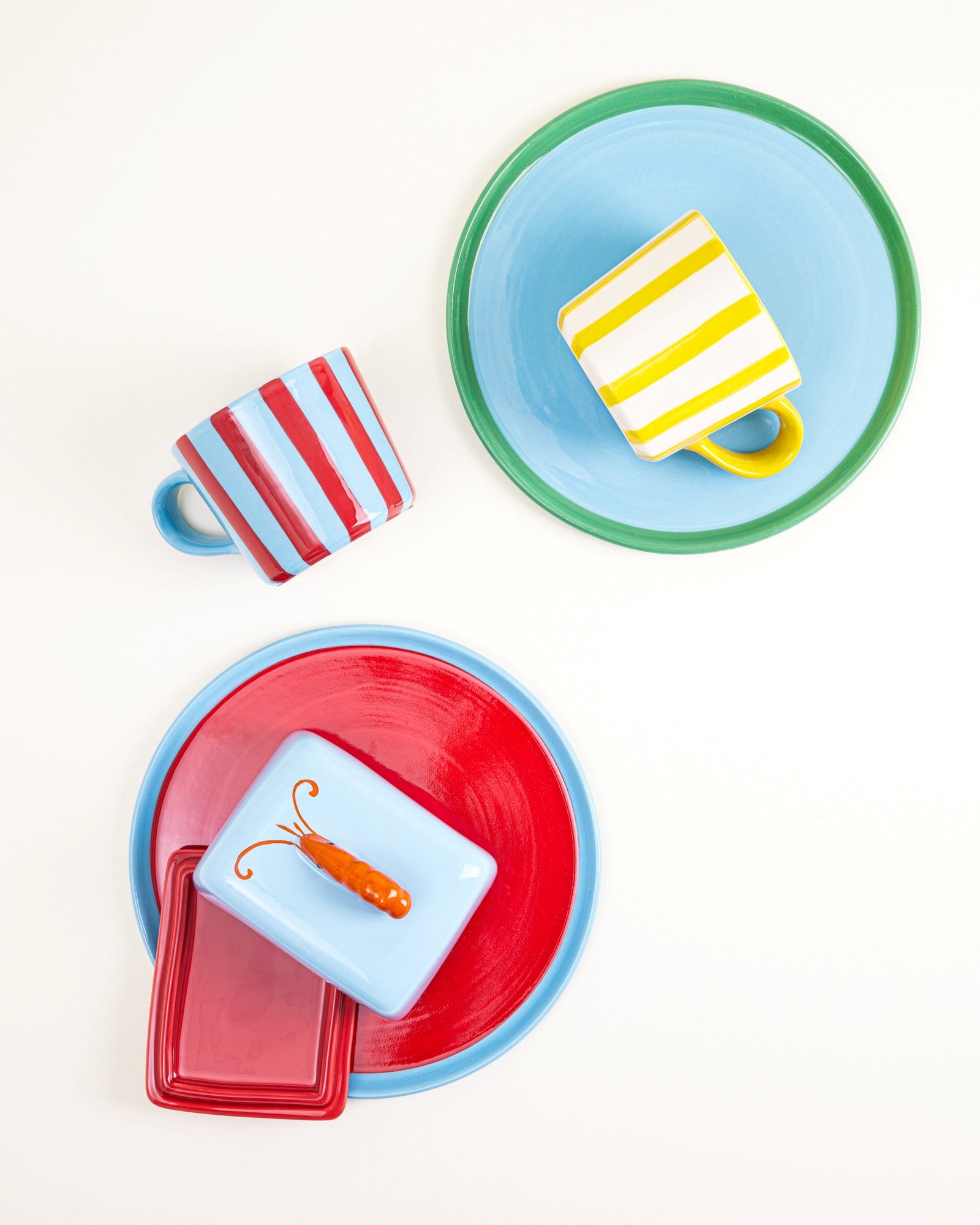 MAM X ISIS MARIA - TABLEWARE SET SHRIMP STRIPE MIX 5 PIECES