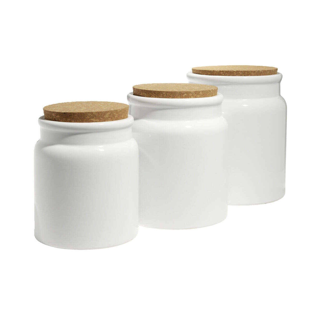 Bocal en céramique avec couvercle en liège Ø16xH19cm