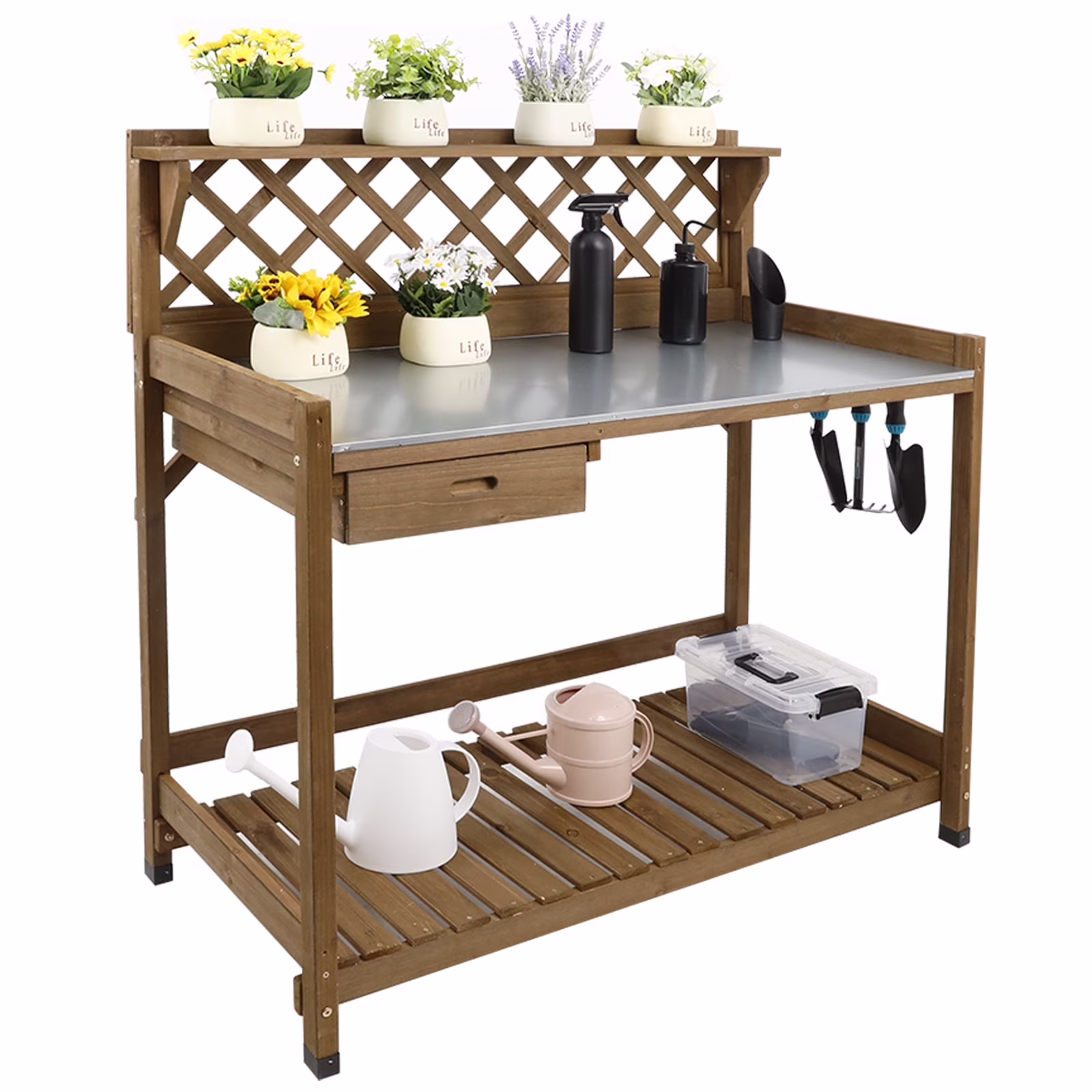 Gowoodhut Outdoor Garden Potting Bench Table, 41