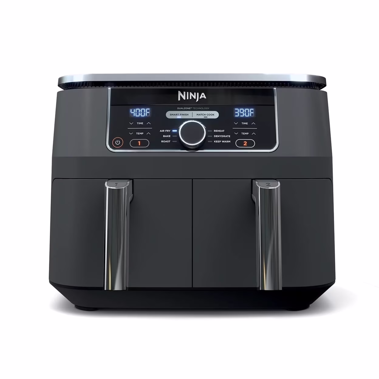Ninja Foodi 8 Qt 2 - Basket Air Fryer, Black - Dualzone Technology, Smart Finish
