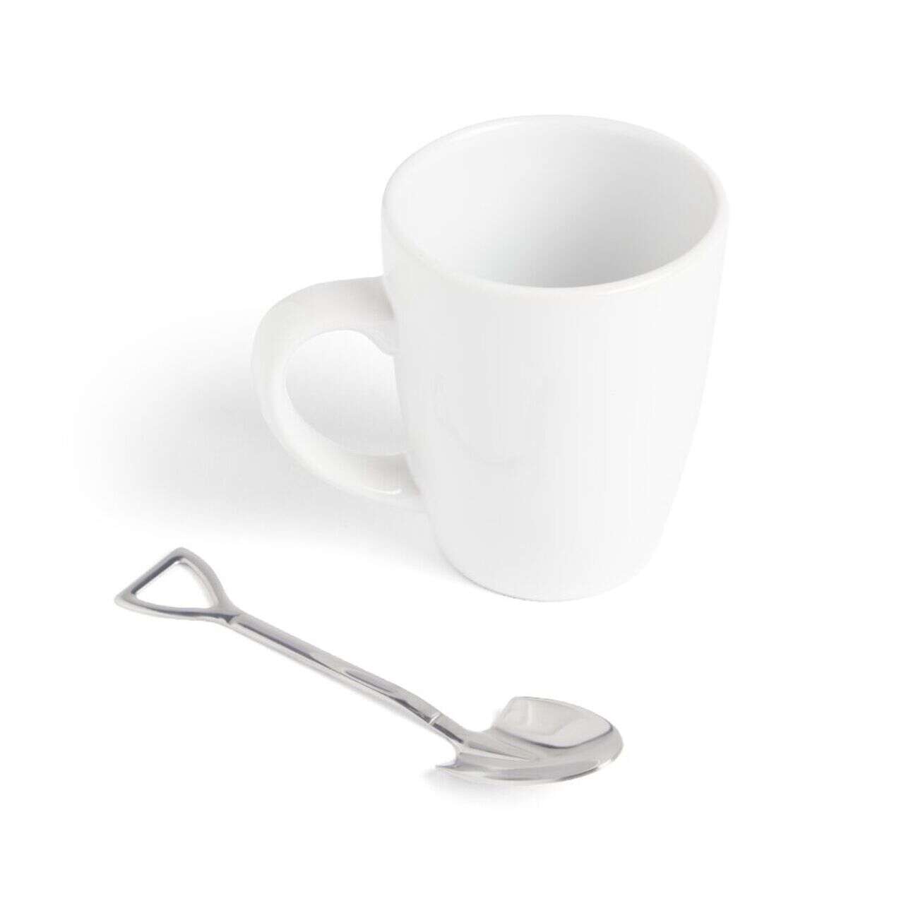 Lot de 4 cuillères forme pelle en métal argenté