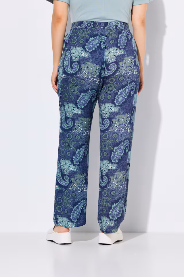 Patchwork Paisley Elastic Waist Pants