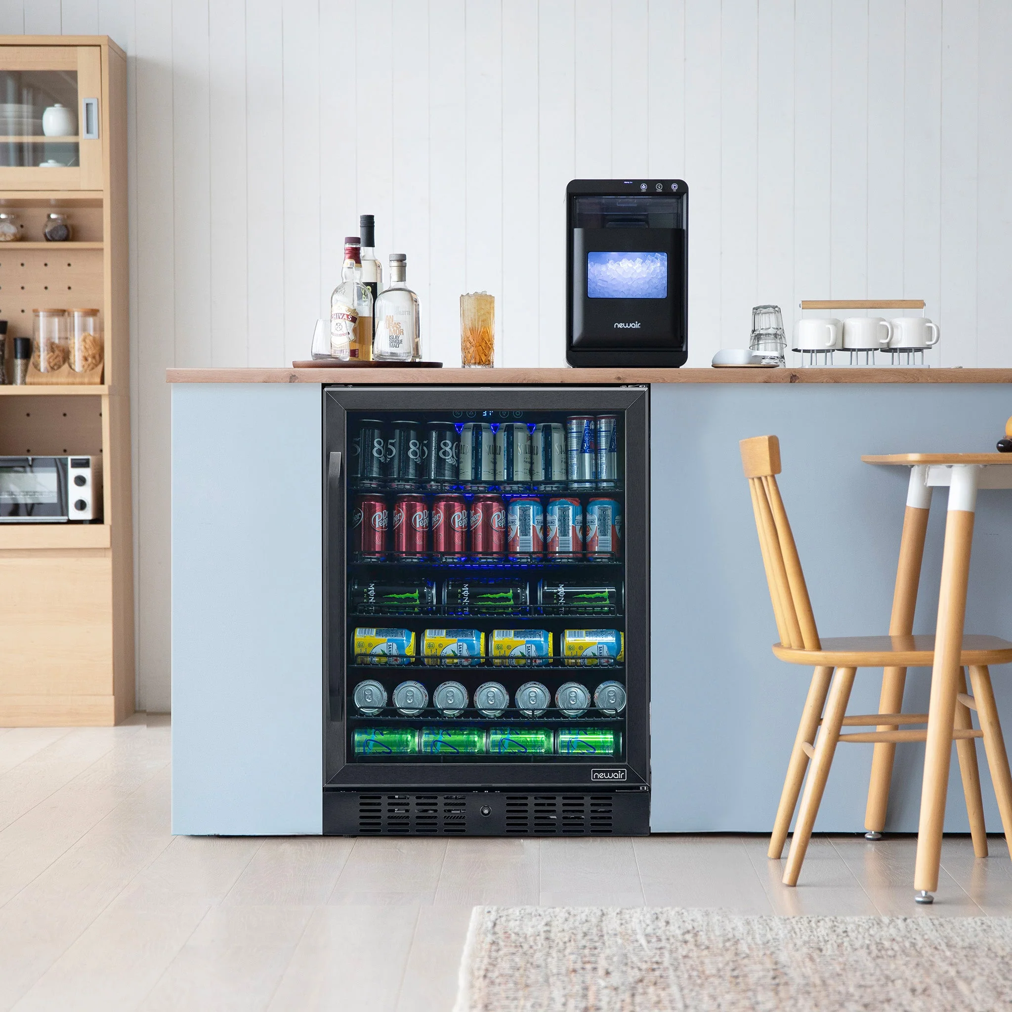 Newair 177-Can Built-In Black Beverage Fridge - 24