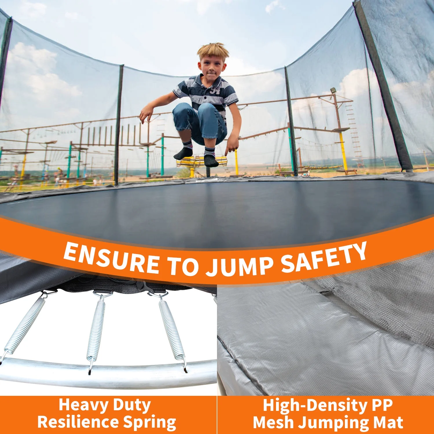 10FT Trampoline w/Enclosure, Heavy-Duty Round Trampoline for Kids Outdoor Play, Large Trampoline as Gift for Boys and Girls(10FT-Black) - Image 6