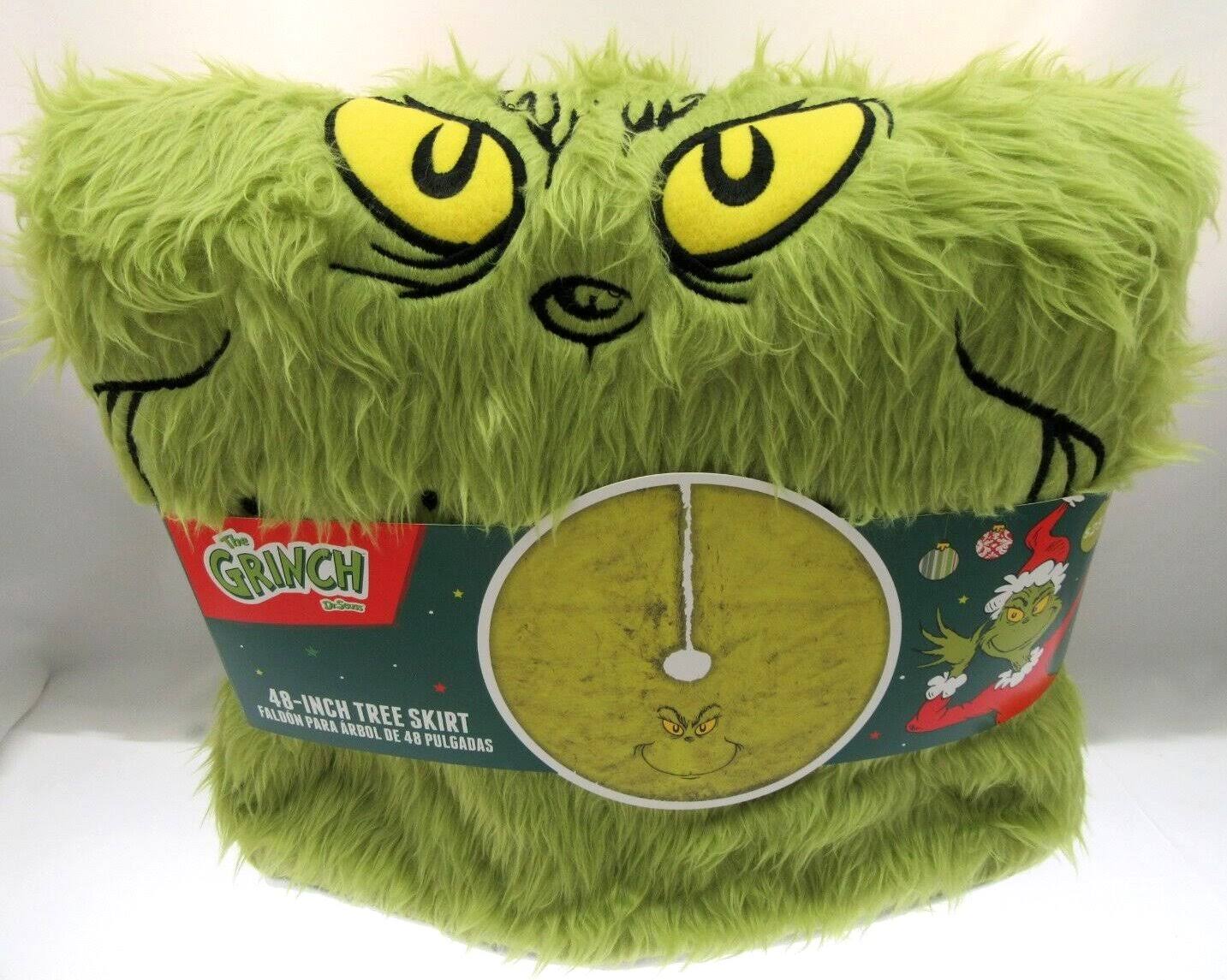 Dr Seuss' The Grinch Who Stole Christmas, Furry Tree Skirt , 48 Inches