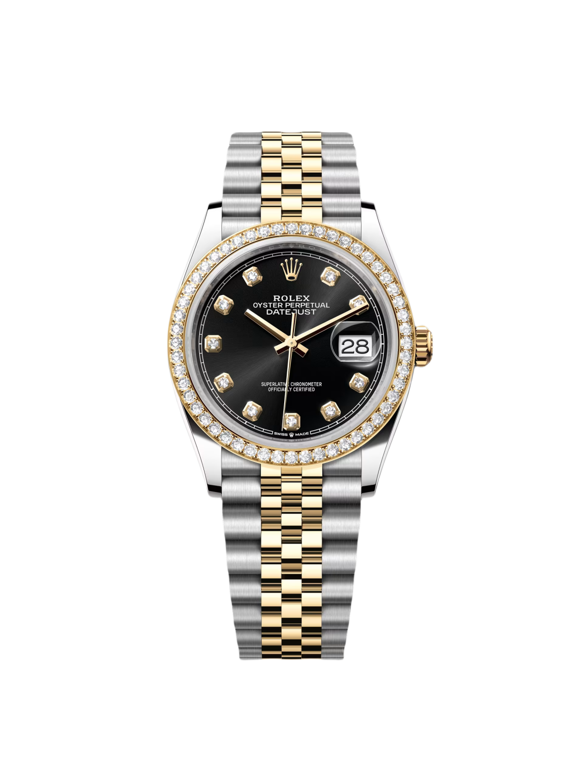 【Super Clone】RLX  Datejust 36mm 126283 Bright Black Dial Oyster Bracelet Watch