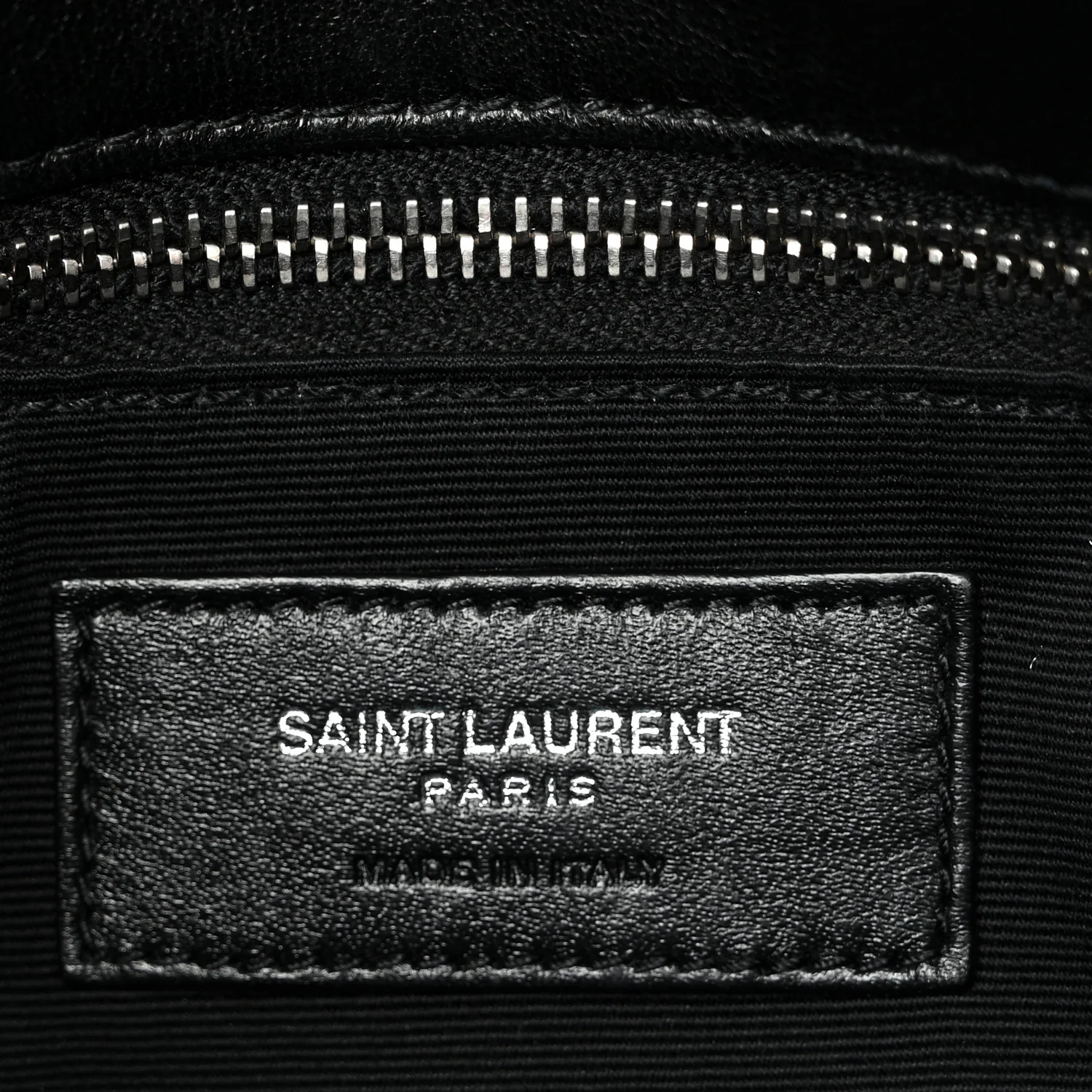 Lambskin Quilted Small Loulou Puffer Monogram Chain Satchel Black