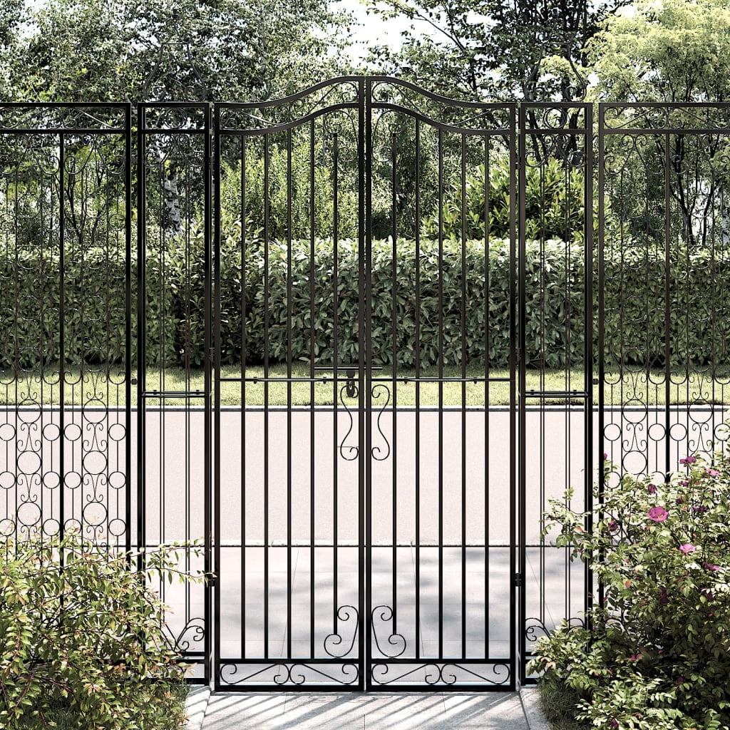 vidaXL Garden Gate Ornamental Fence Gate with Bolt Hinge Trellis Wrought Iron
